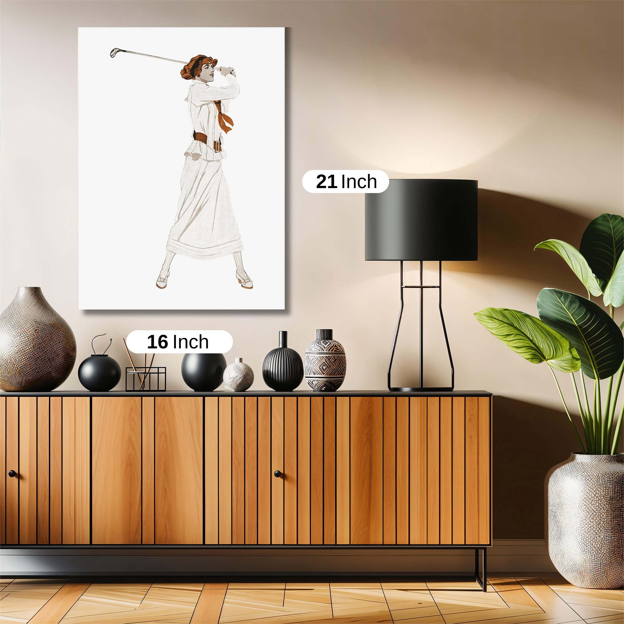 Golfer Graceful Safe Wall Magnetic / M