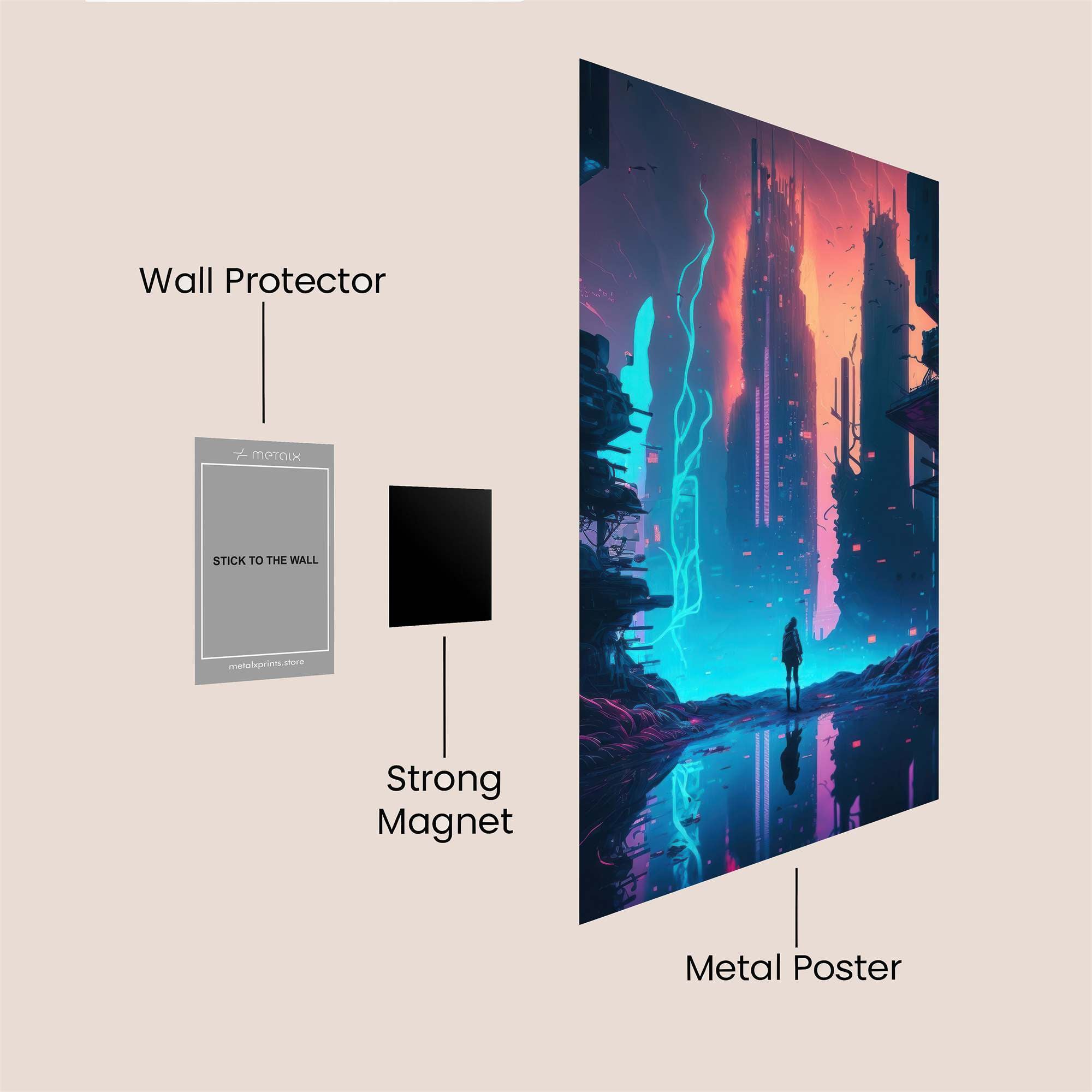 Cyberpunk Solitude Safe Wall Magnetic / M