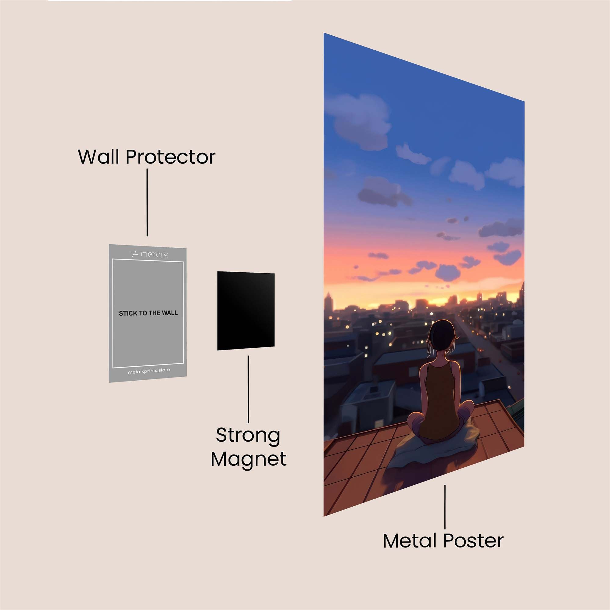 Sunset Serenity Safe Wall Magnetic / M