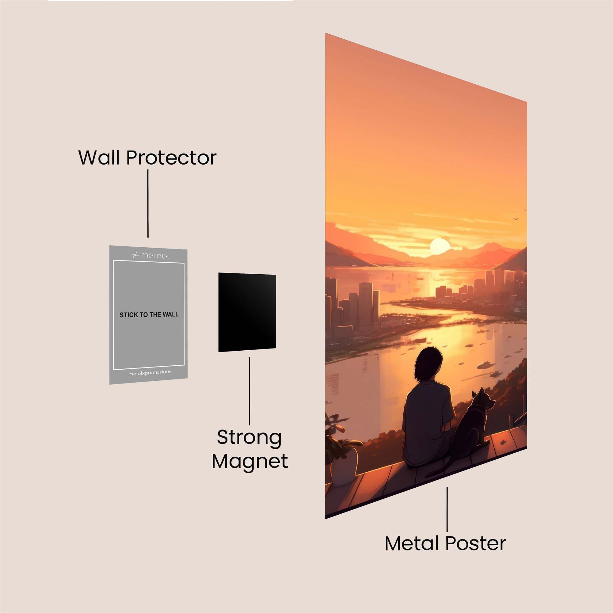 Sunset Serenity Safe Wall Magnetic / M