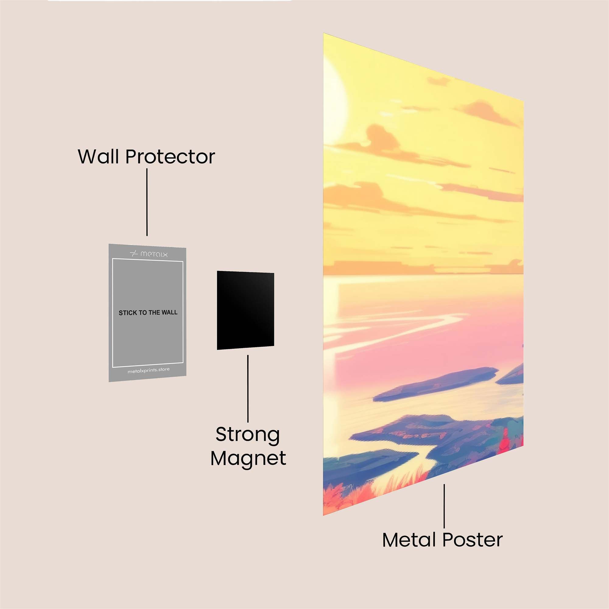 Sunset Serenity Safe Wall Magnetic / M
