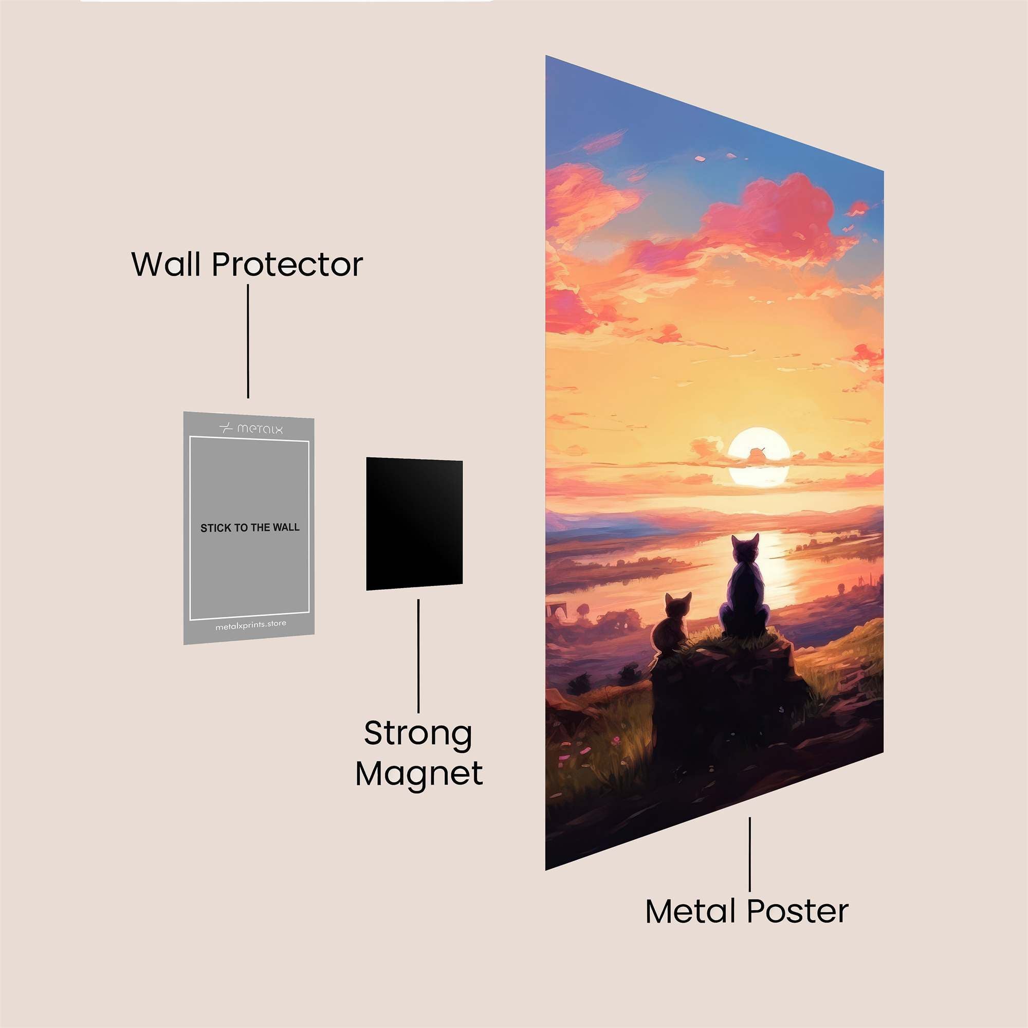 Cats Tranquil Safe Wall Magnetic / M