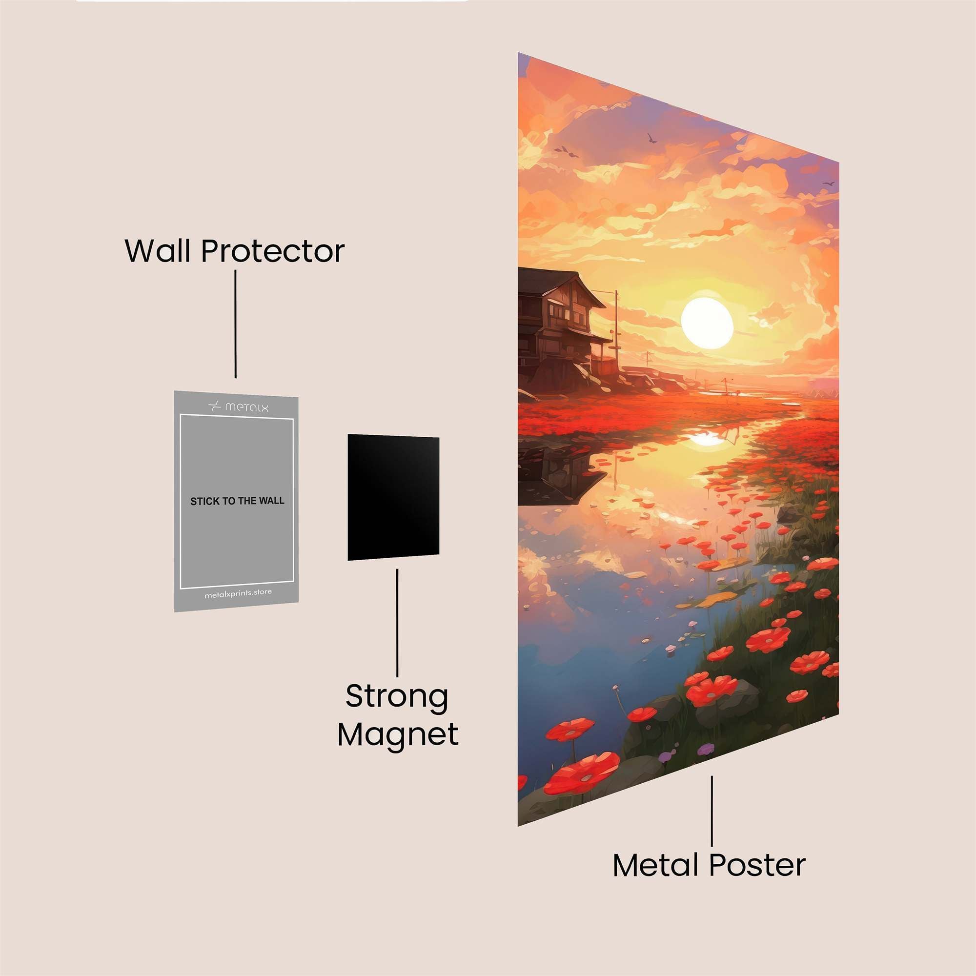 Sunset Serenity Safe Wall Magnetic / M
