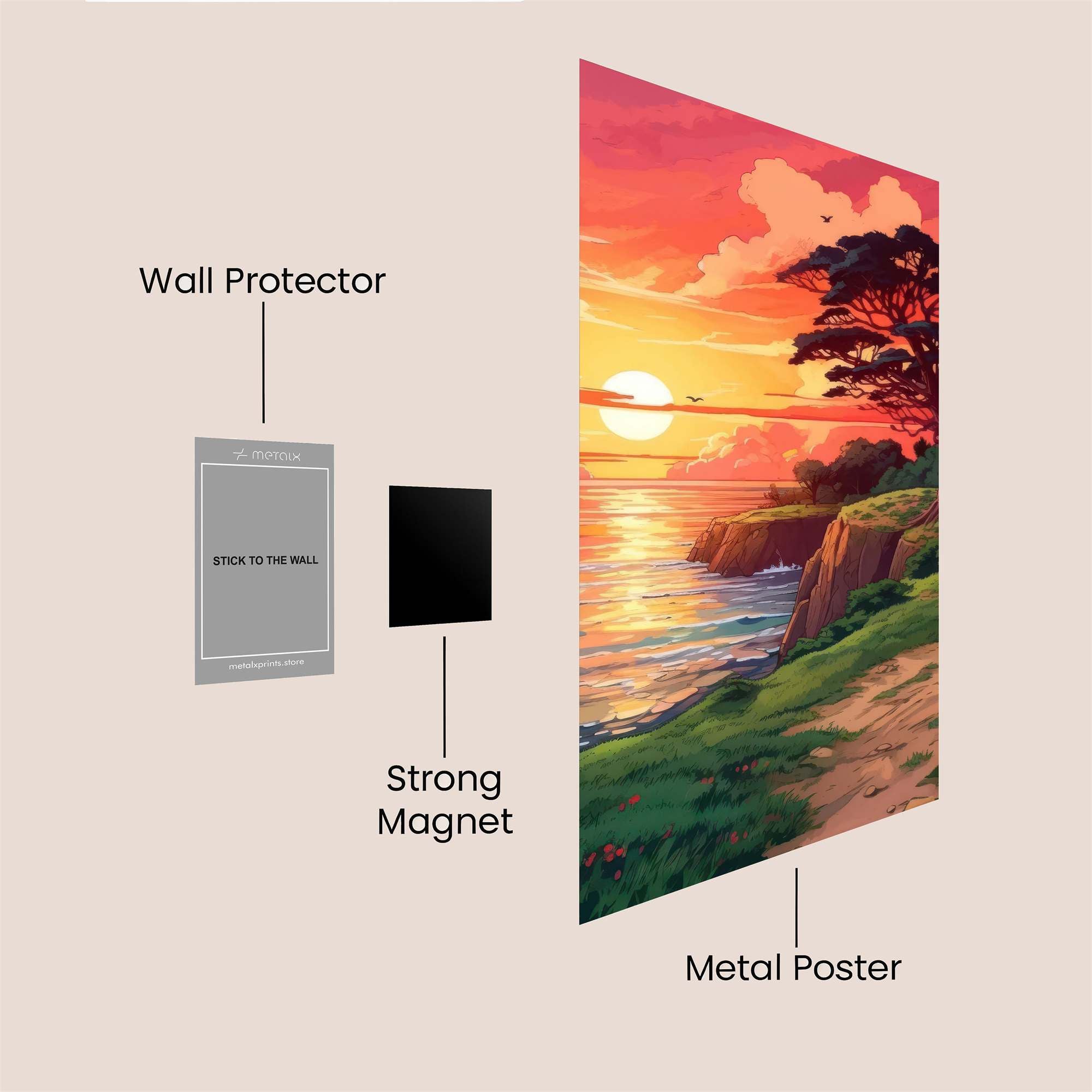 Sunset Serenity Safe Wall Magnetic / M