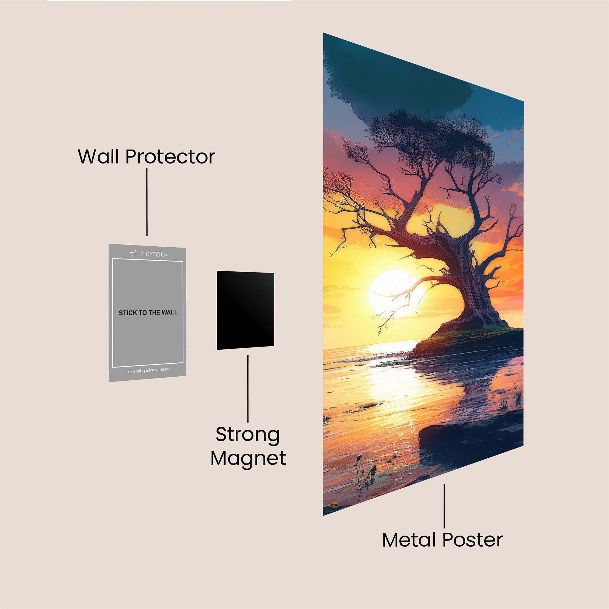 Sunset Serenity Safe Wall Magnetic / M