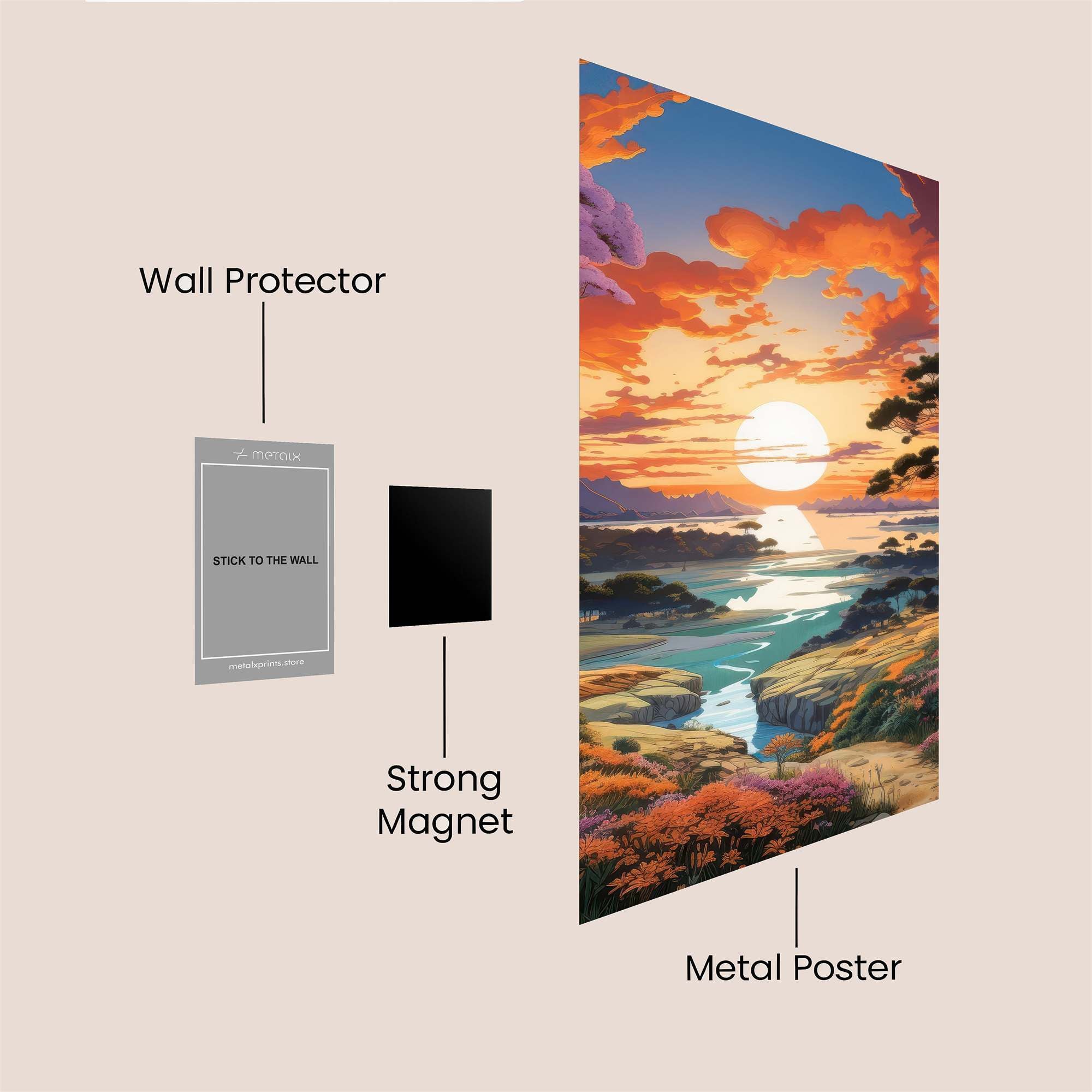 Sunset Serenity Safe Wall Magnetic / M