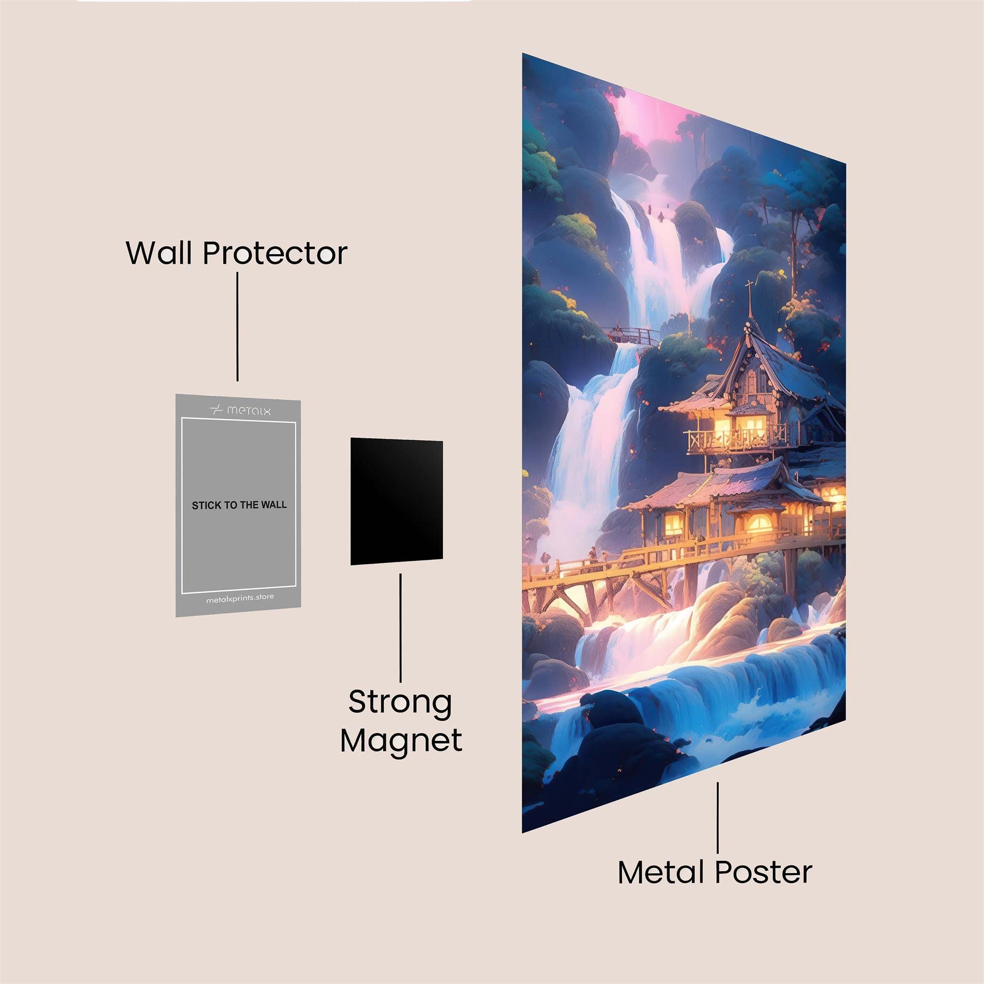 Waterfall Serenity Safe Wall Magnetic / M