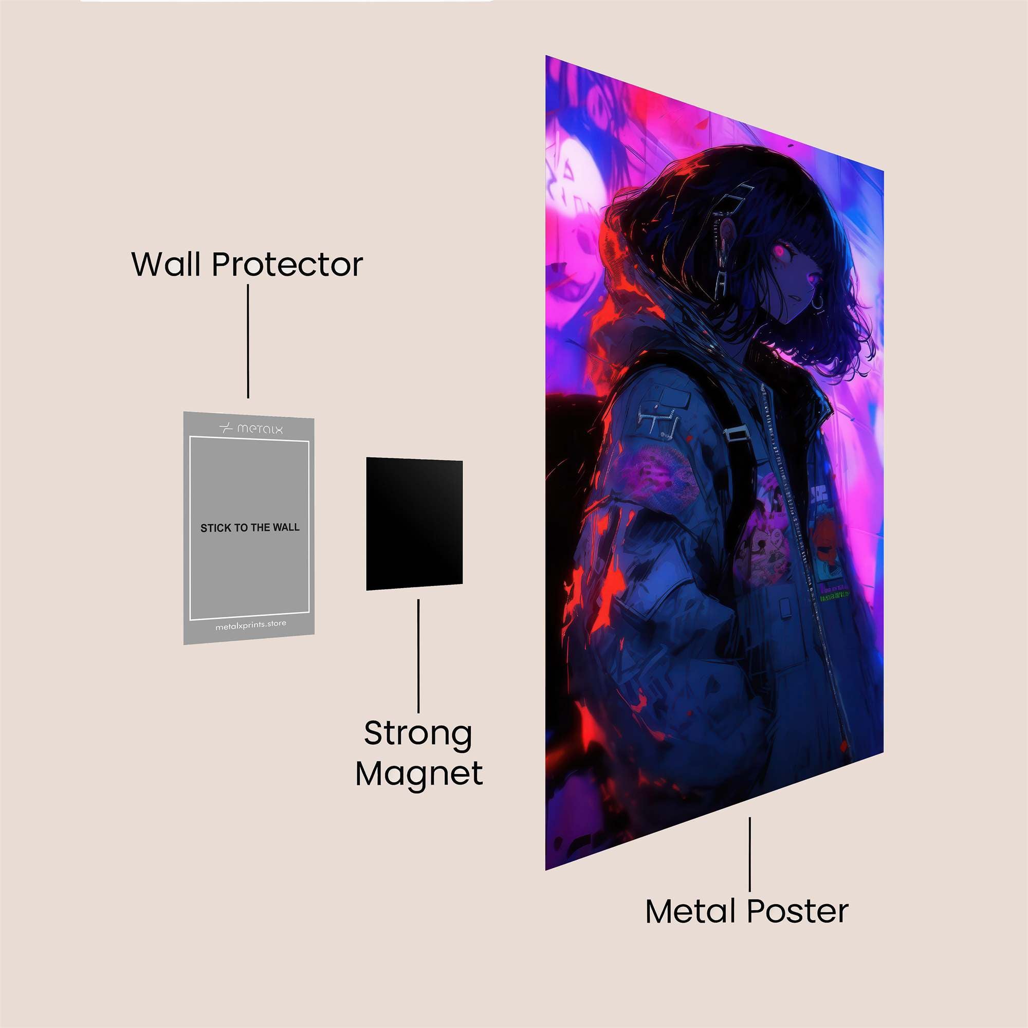 Neon Wanderer Safe Wall Magnetic / M