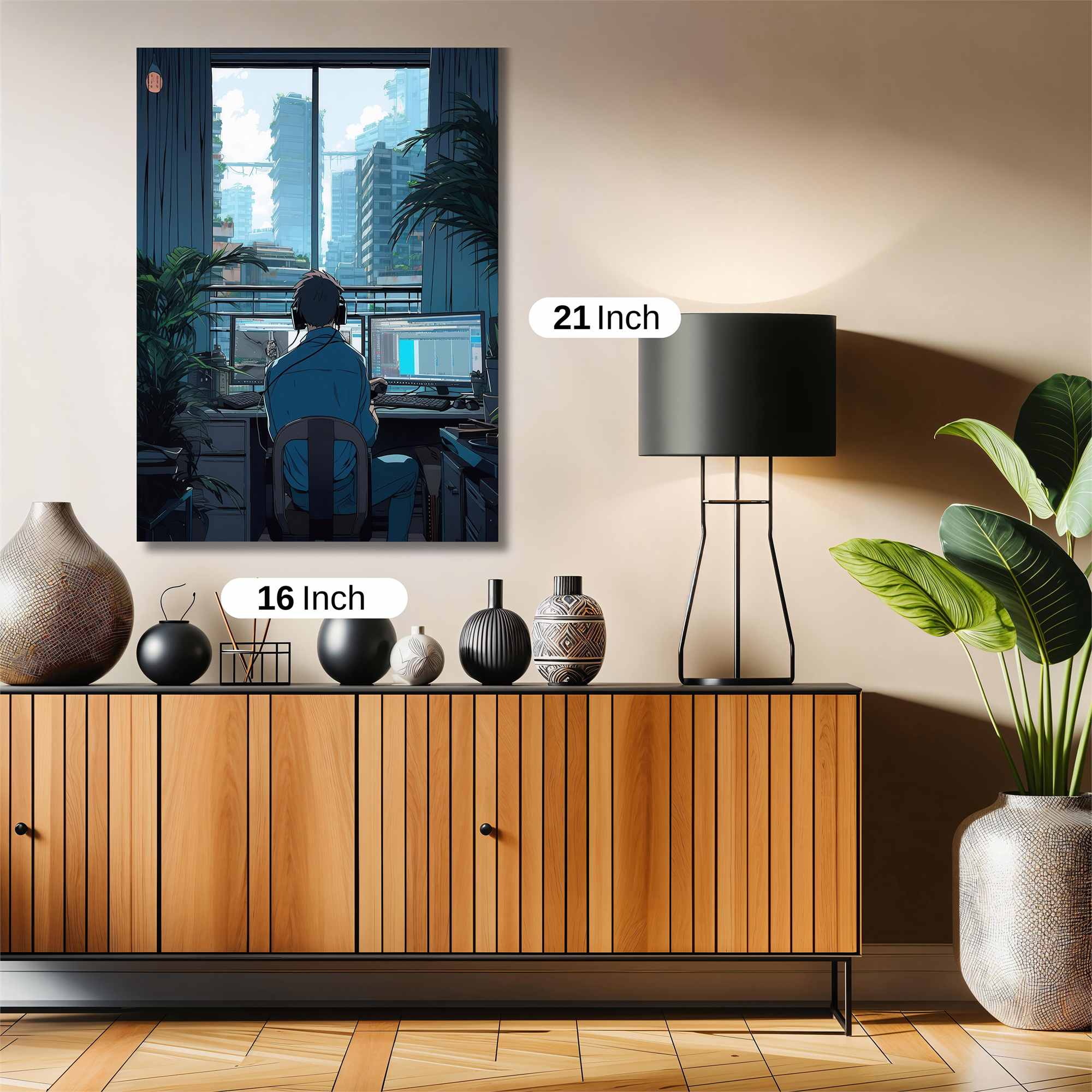 Cityscape Serenity Safe Wall Magnetic / M