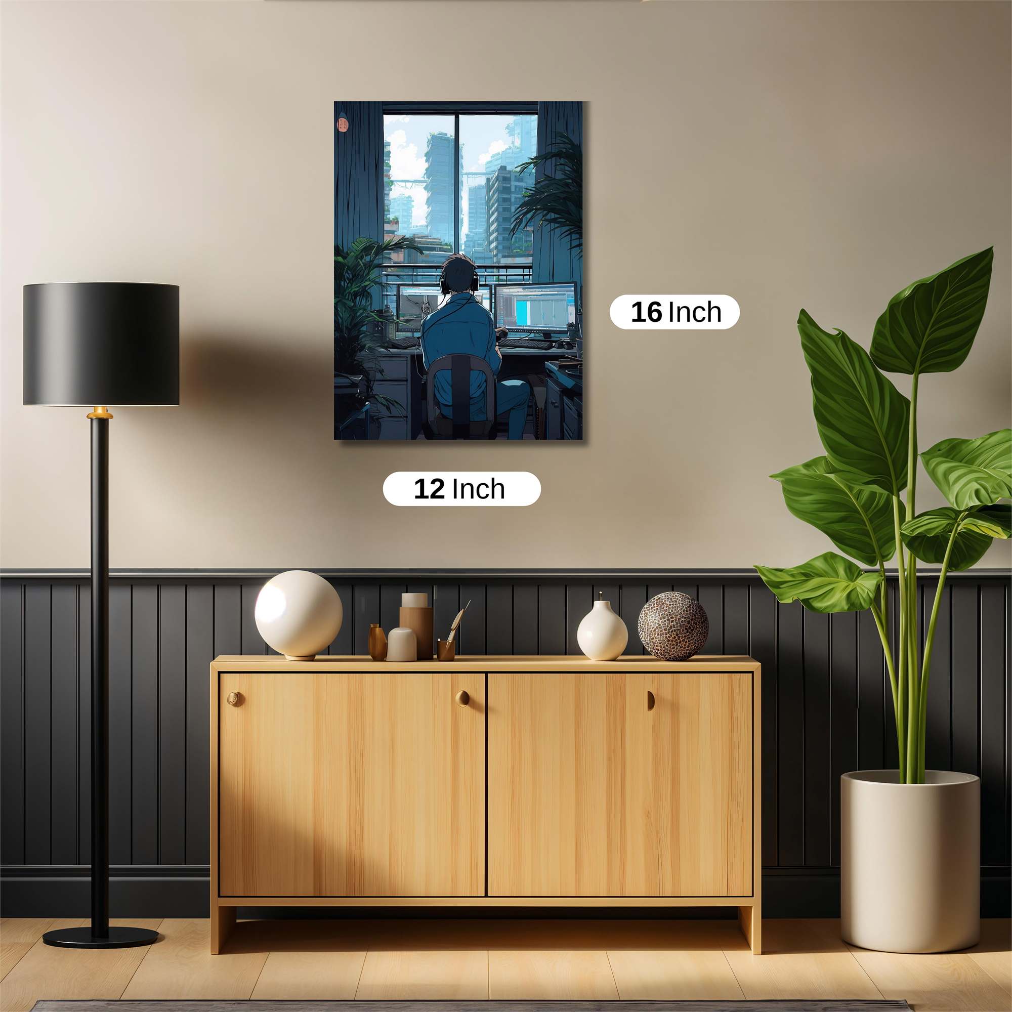 Cityscape Serenity Safe Wall Magnetic / M