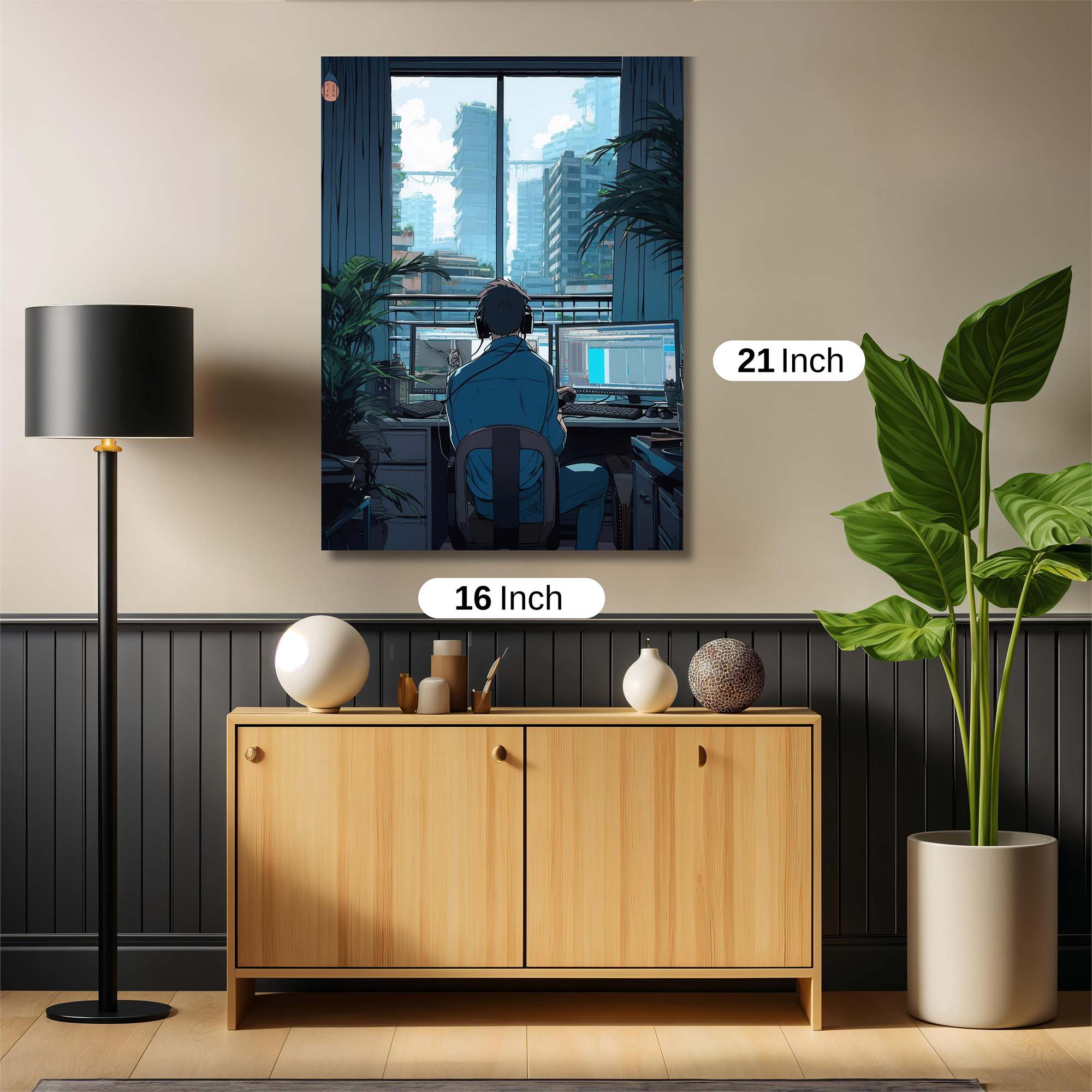 Cityscape Serenity Safe Wall Magnetic / M