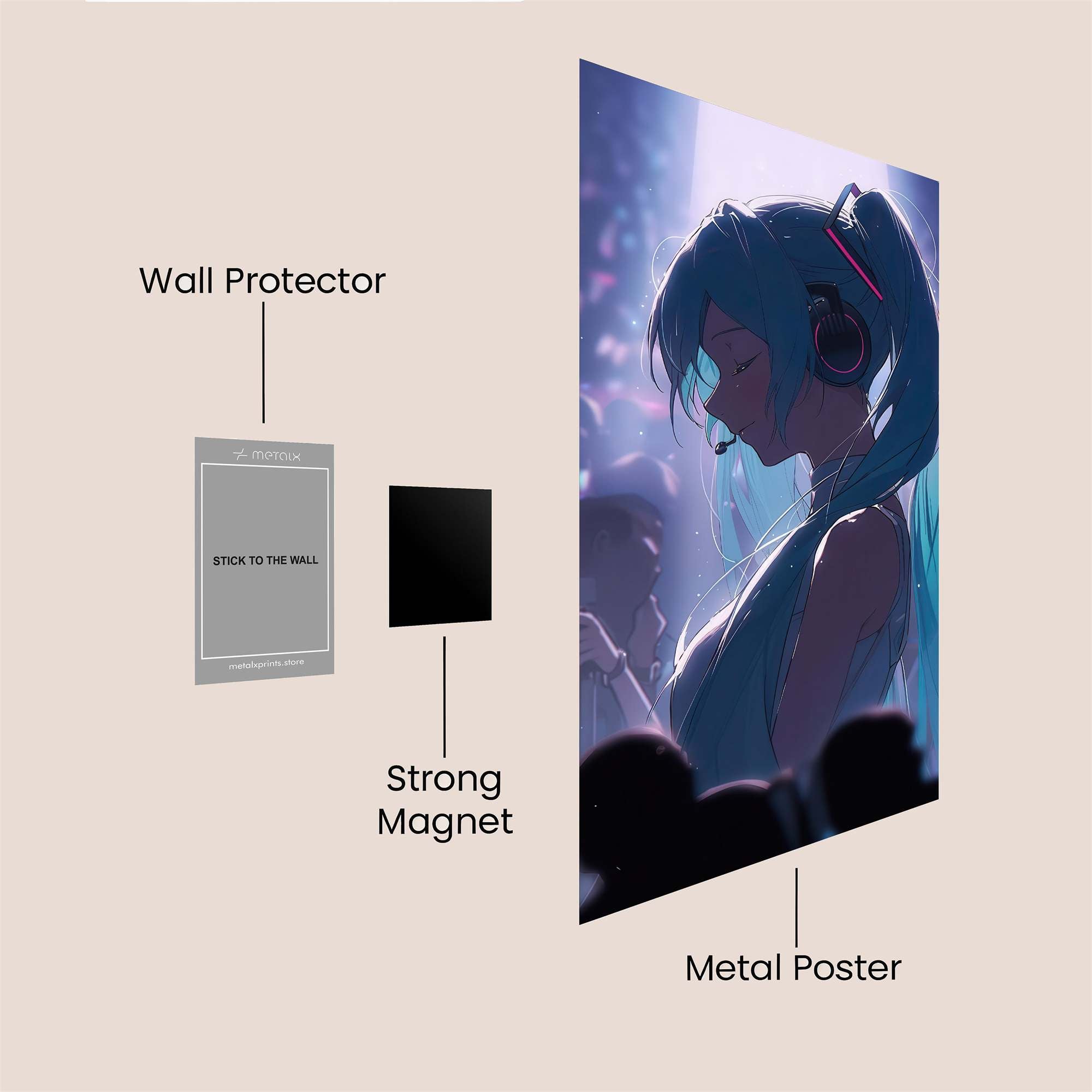 Hatsune Serene Safe Wall Magnetic / M