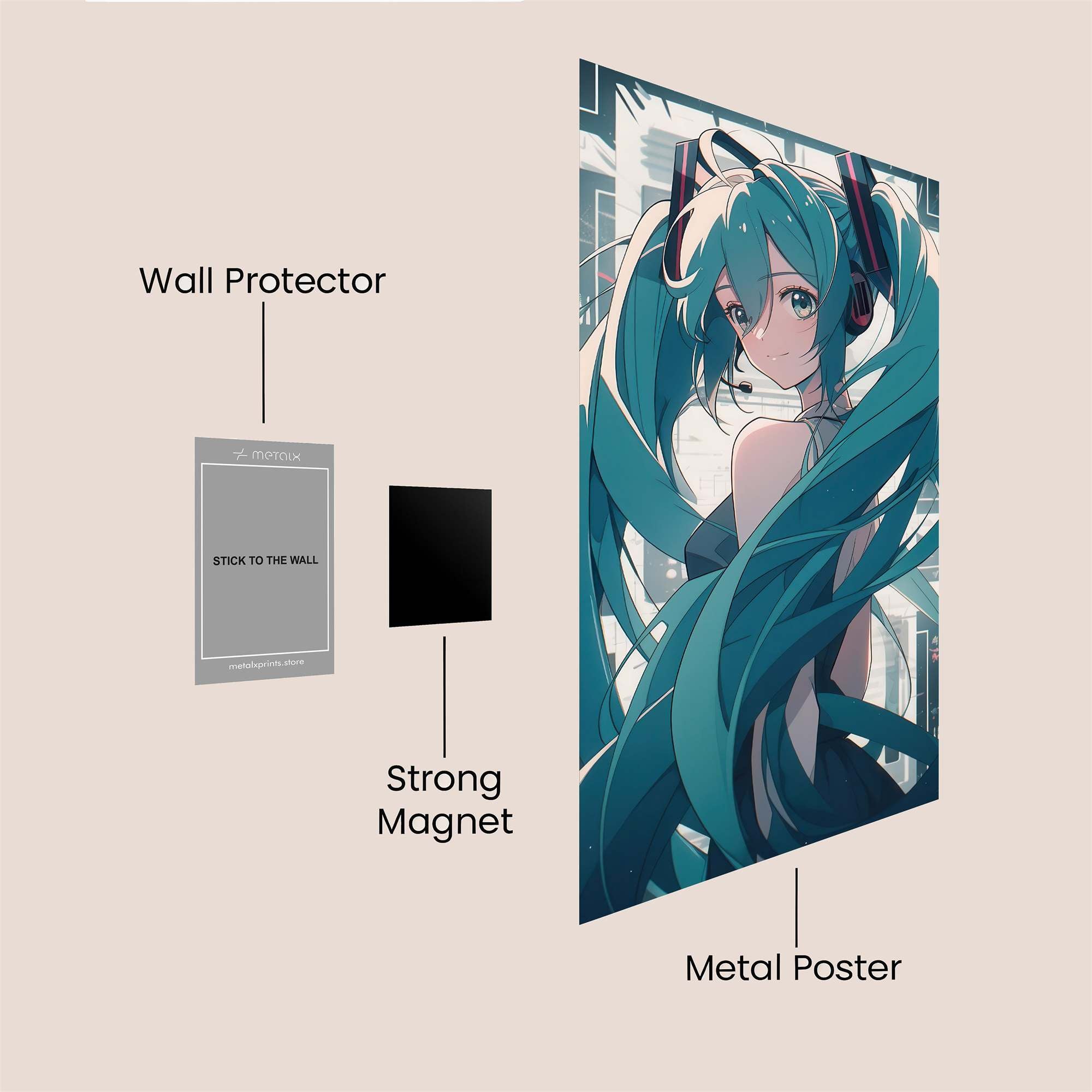 Hatsune Serene Safe Wall Magnetic / M