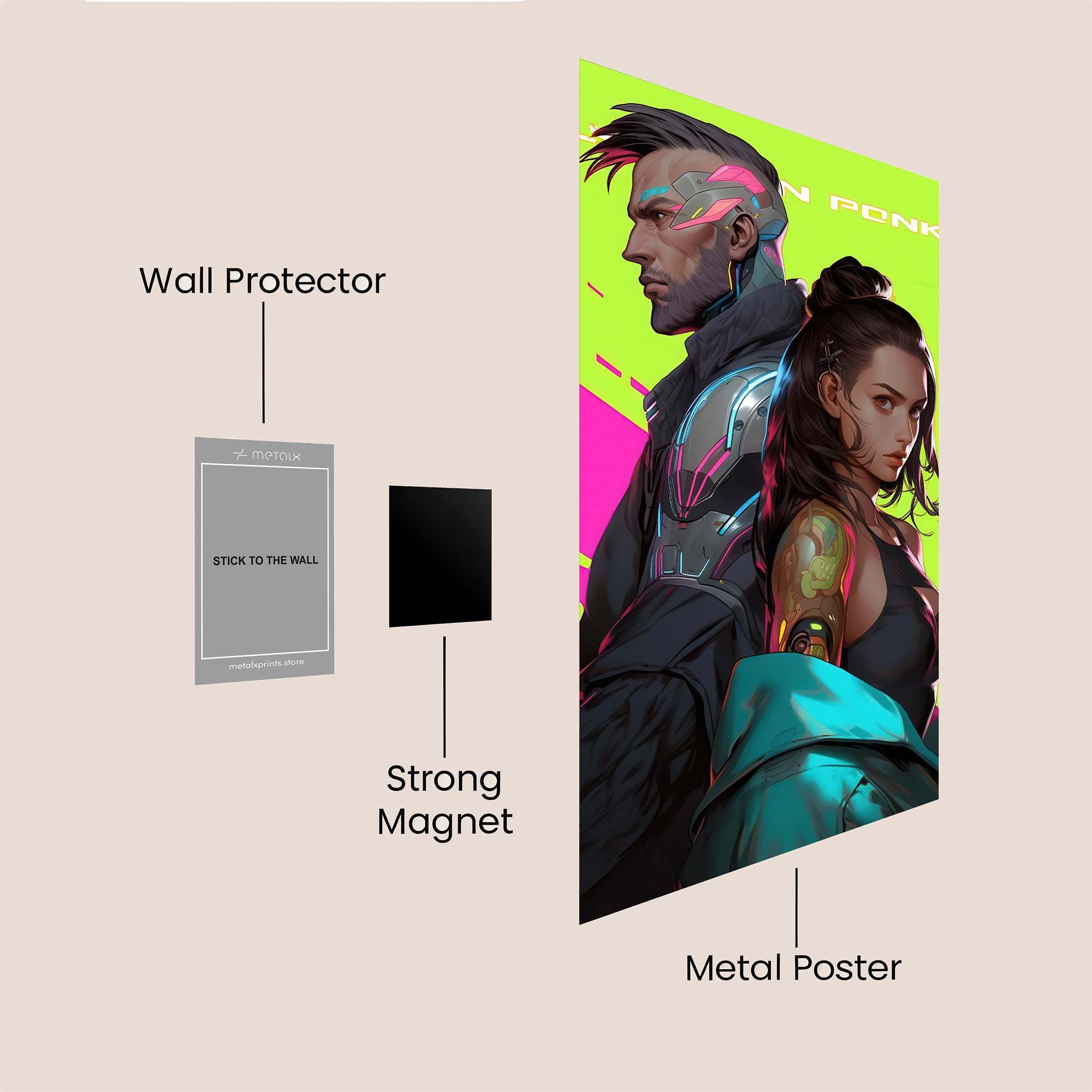 Cyberpunk Pulse Safe Wall Magnetic / M