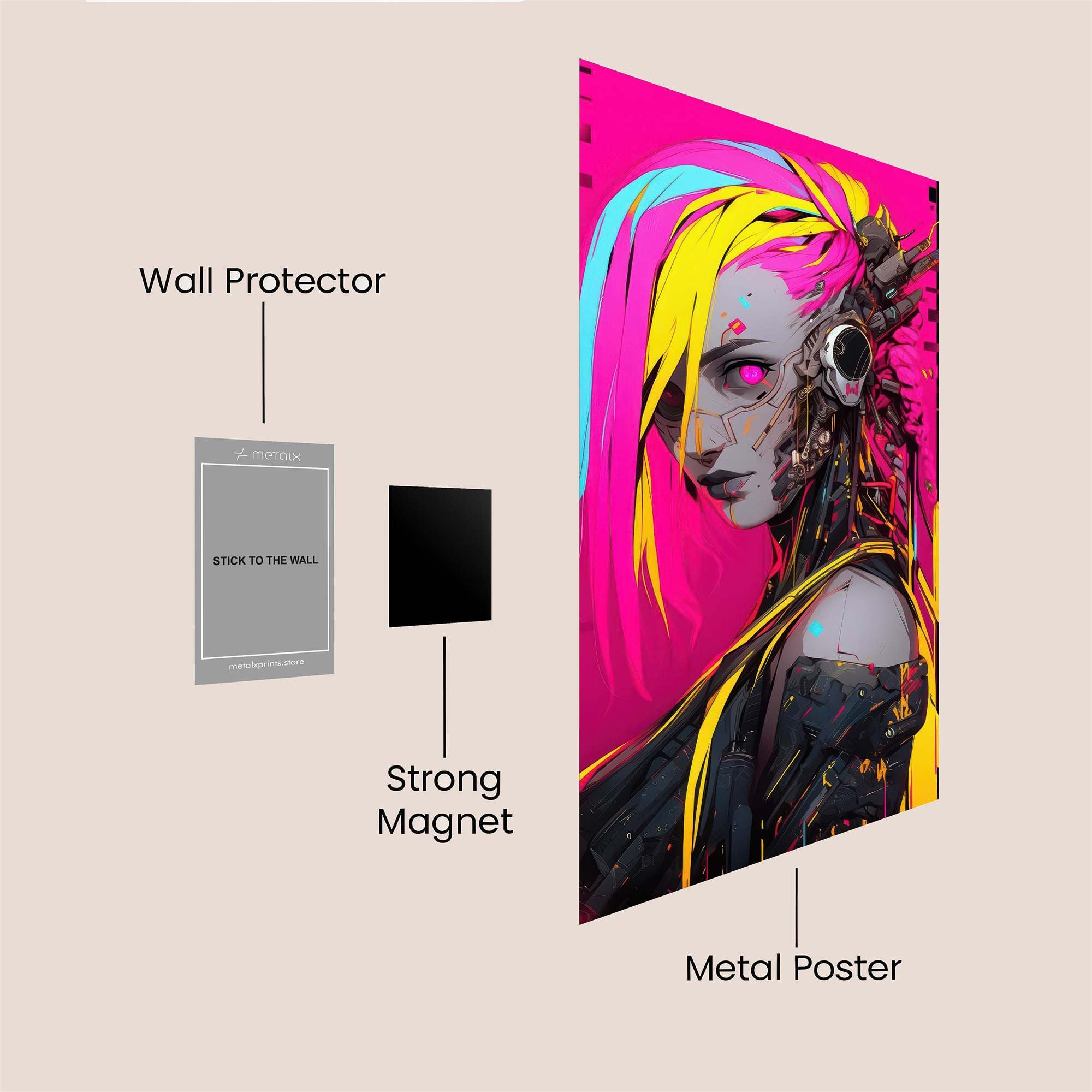 Cyberpunk Dystopia Safe Wall Magnetic / M