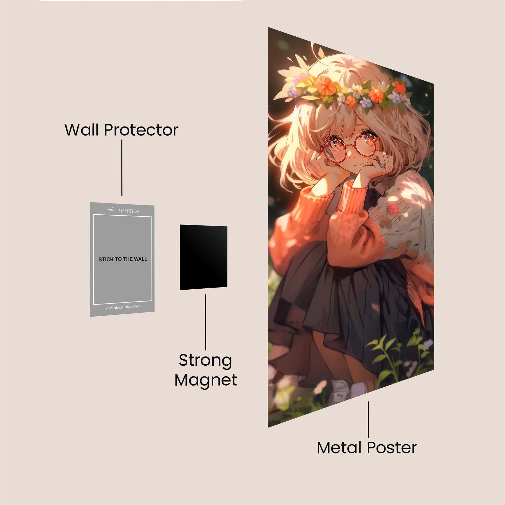 Flower Whimsy Safe Wall Magnetic / M