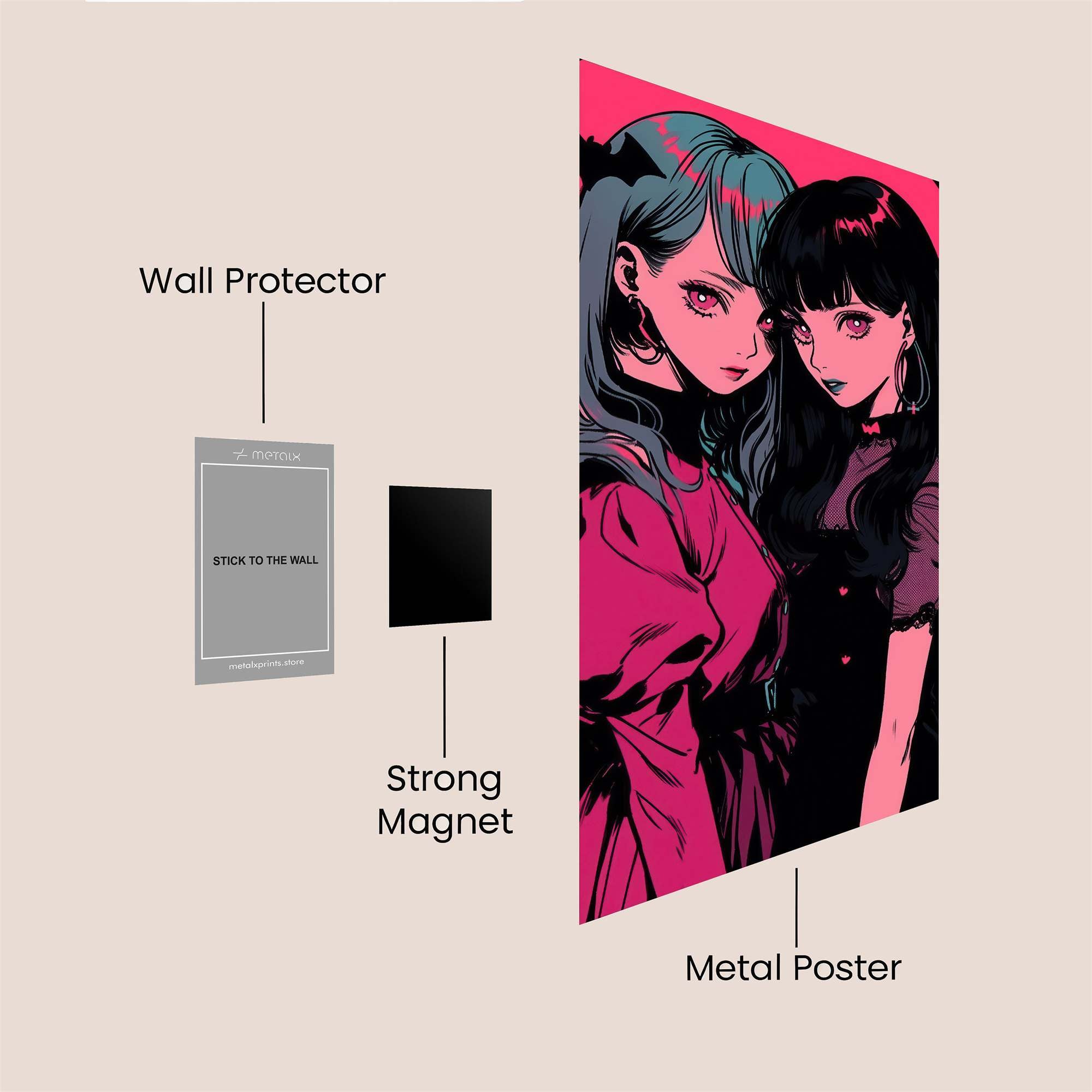 Gothic Twins Safe Wall Magnetic / M