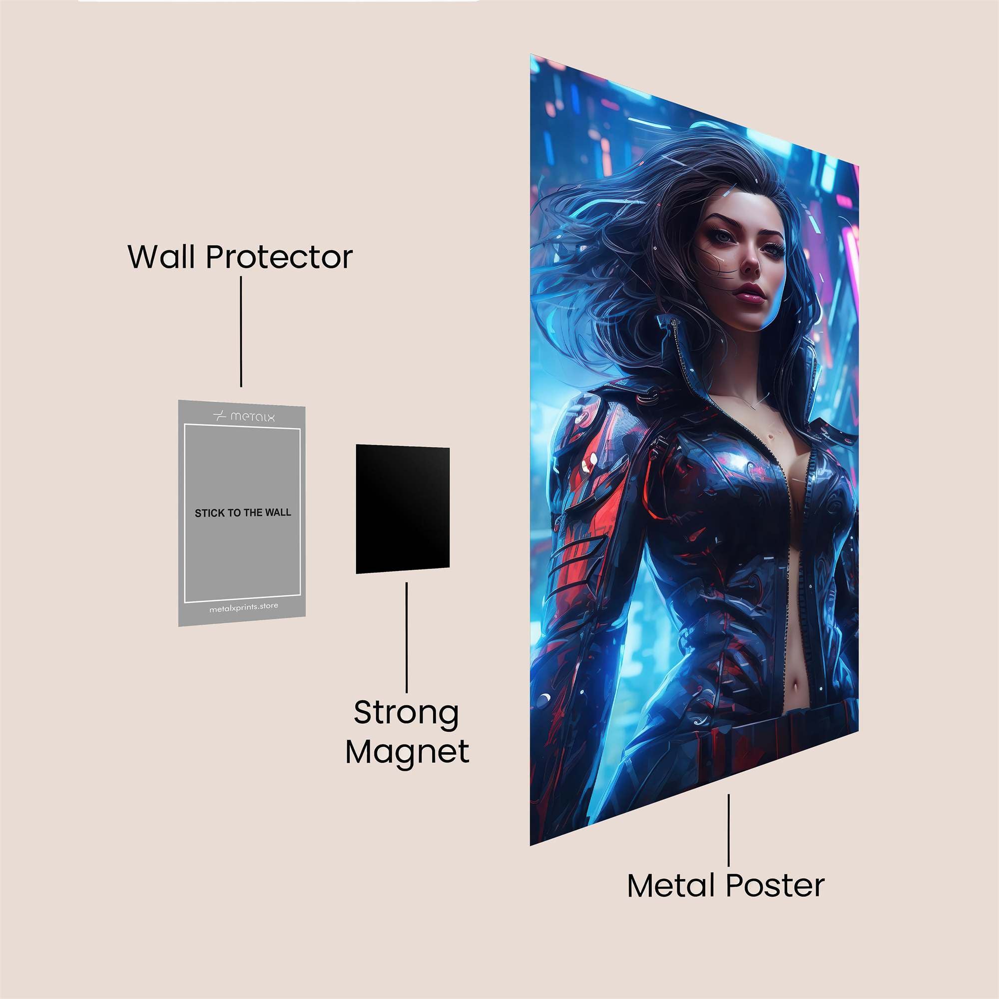 Cyber Siren Safe Wall Magnetic / M