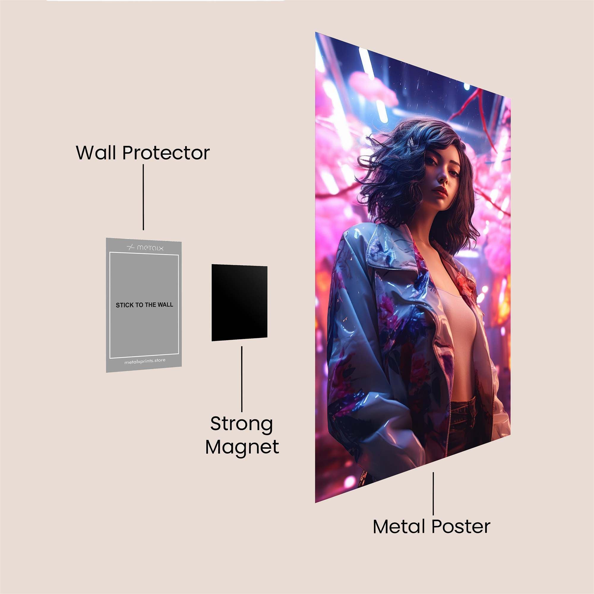 Neon Dreamscape Safe Wall Magnetic / M