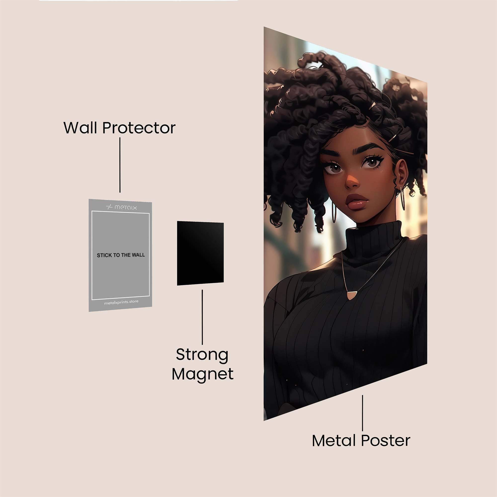 Curly Confidence Safe Wall Magnetic / M