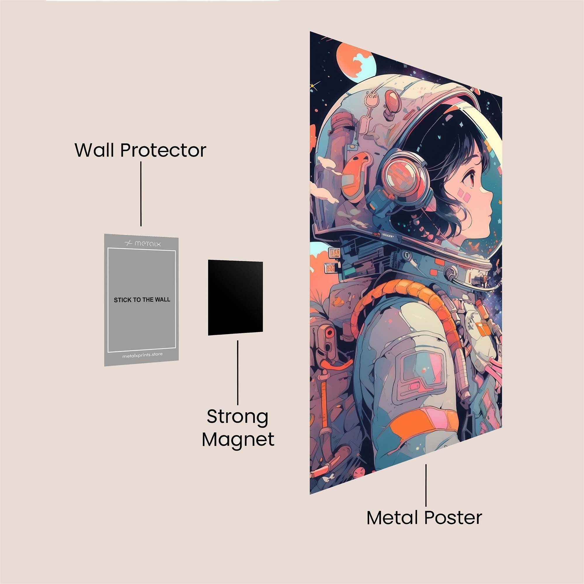 Astronaut Dreamer Safe Wall Magnetic / M