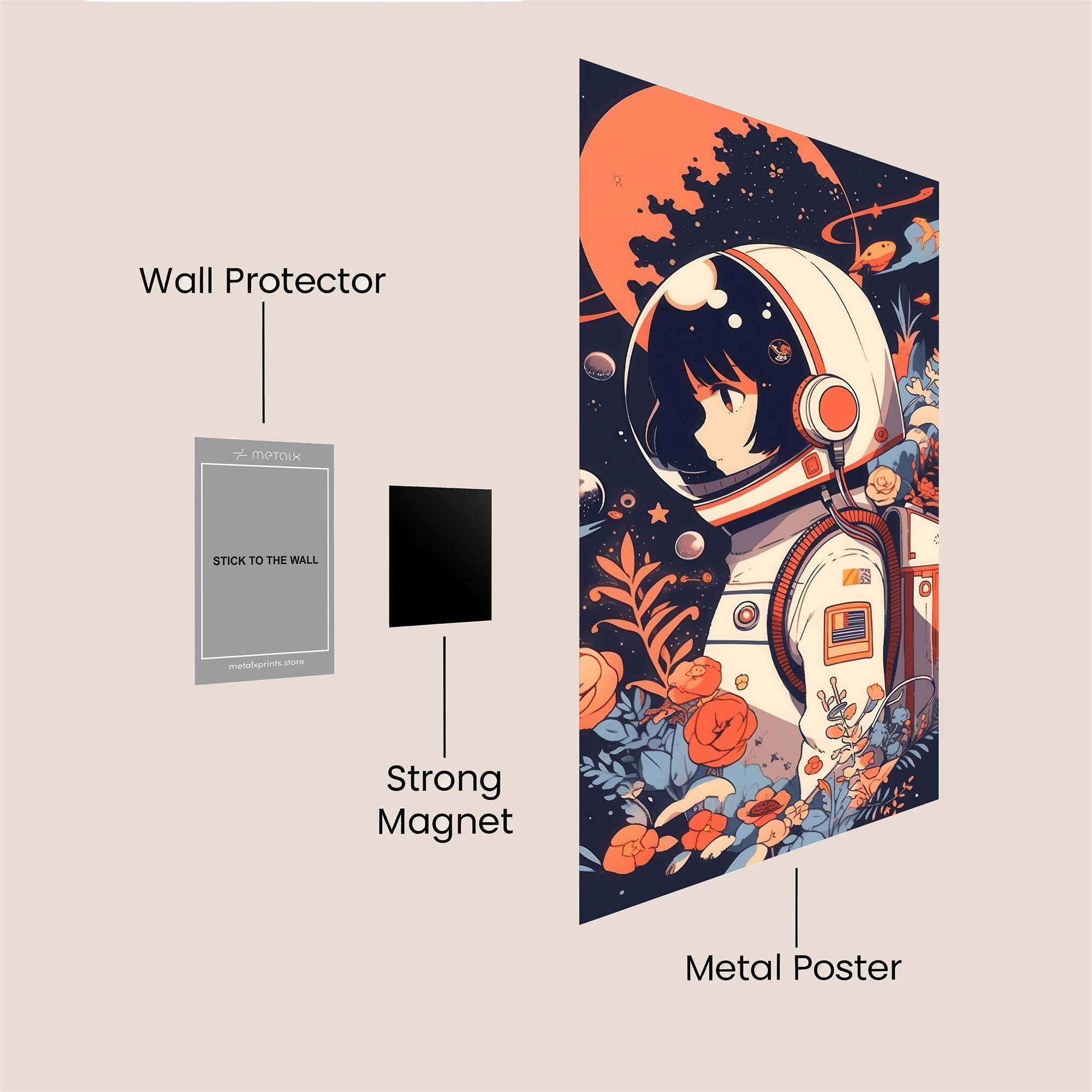 Astronaut Dreamscape Safe Wall Magnetic / M