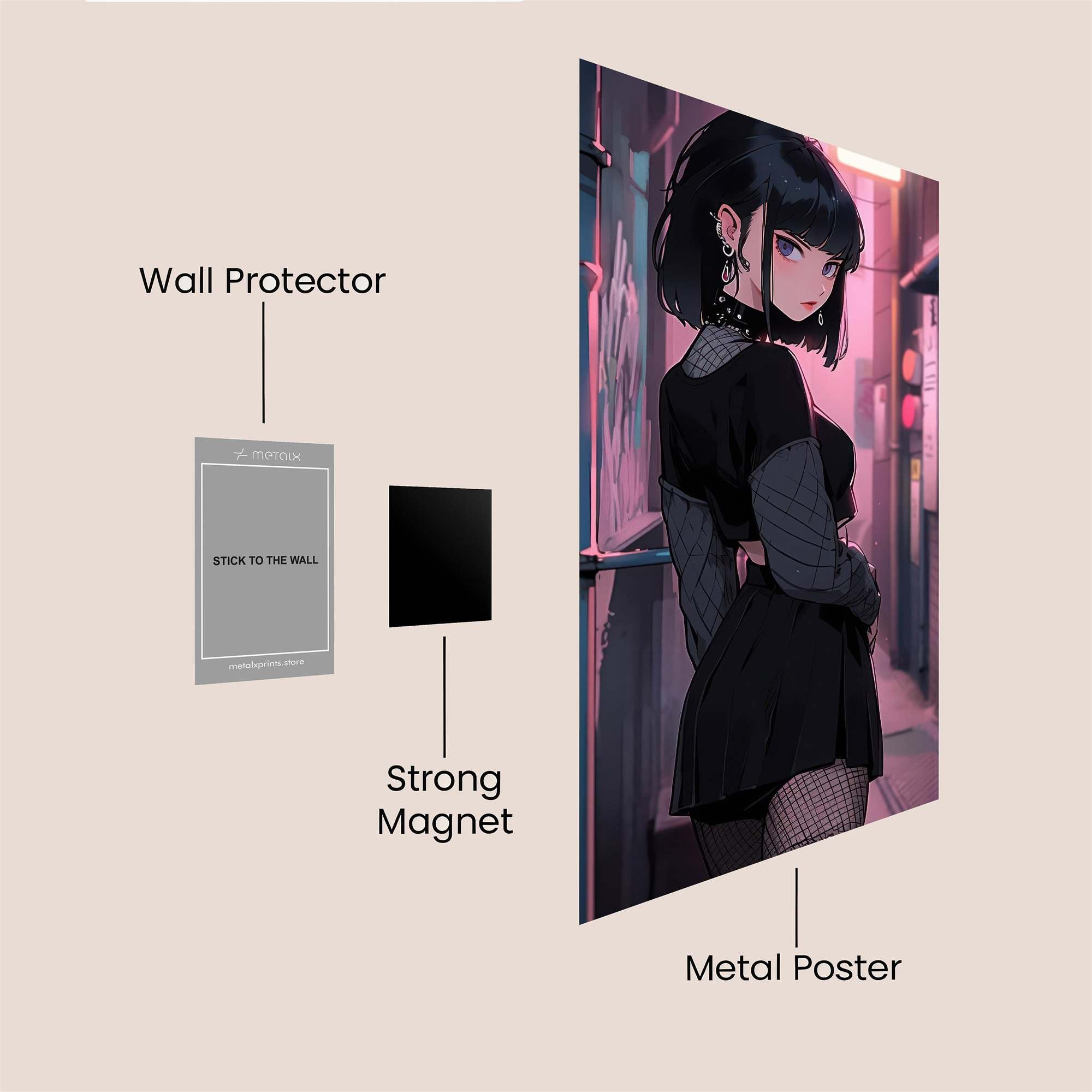 Neon Solitude Safe Wall Magnetic / M