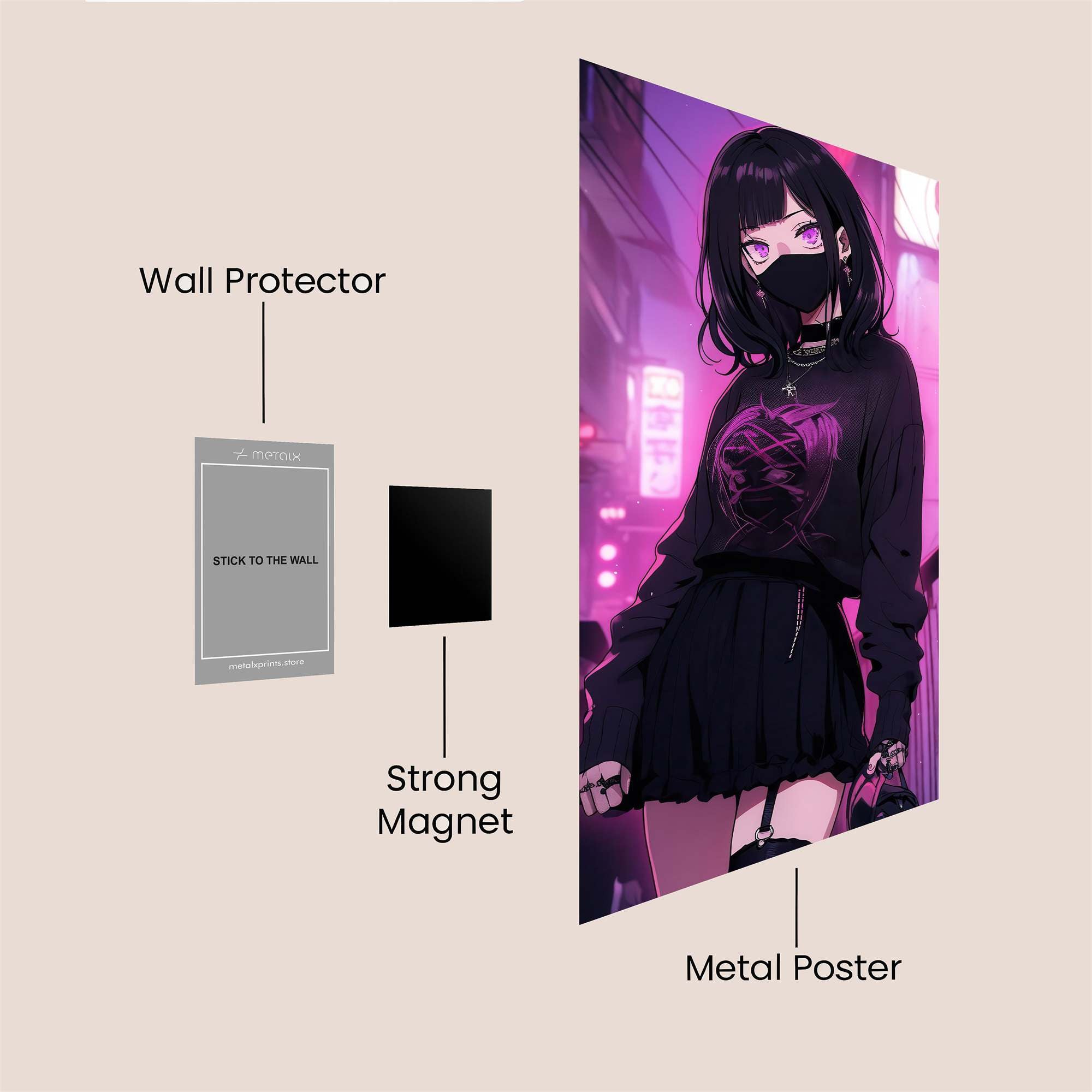 Cyberpunk Elegance Safe Wall Magnetic / M