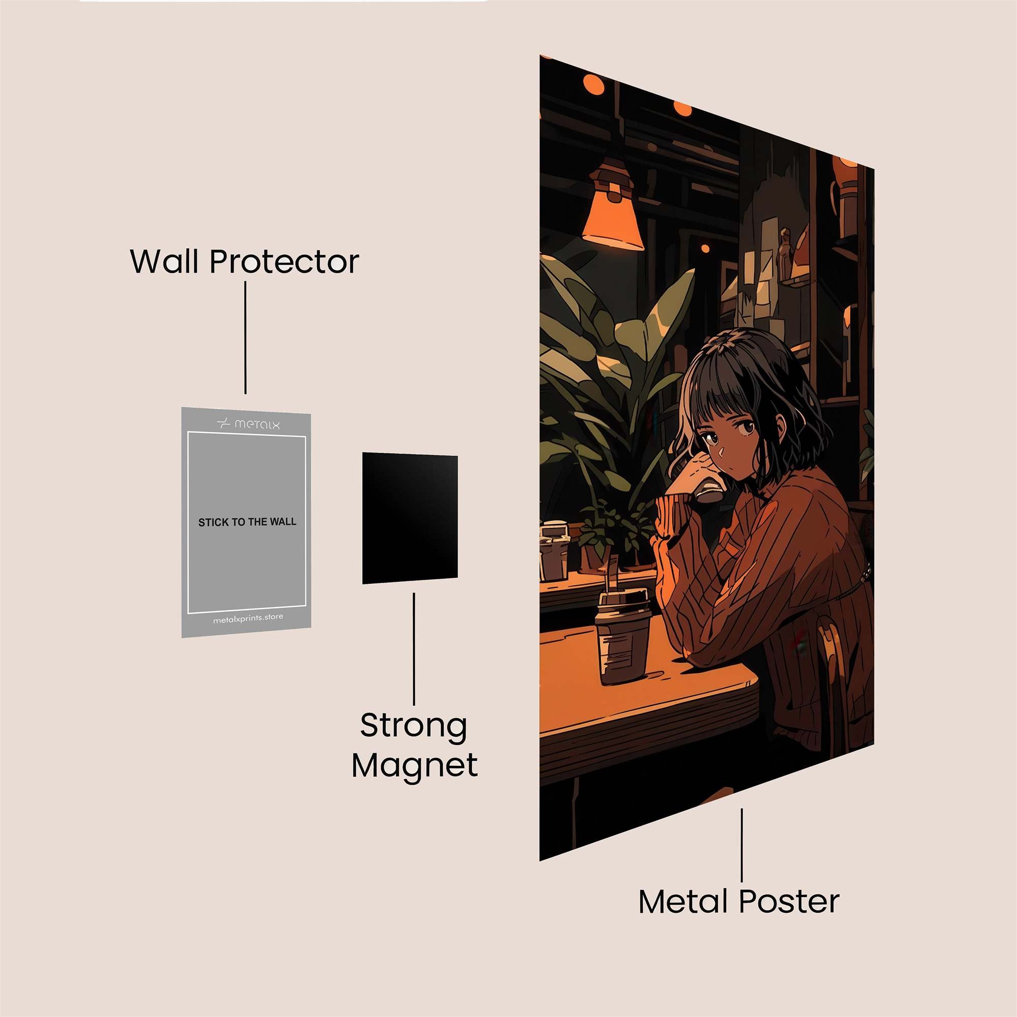 Cafe Contemplation Safe Wall Magnetic / M