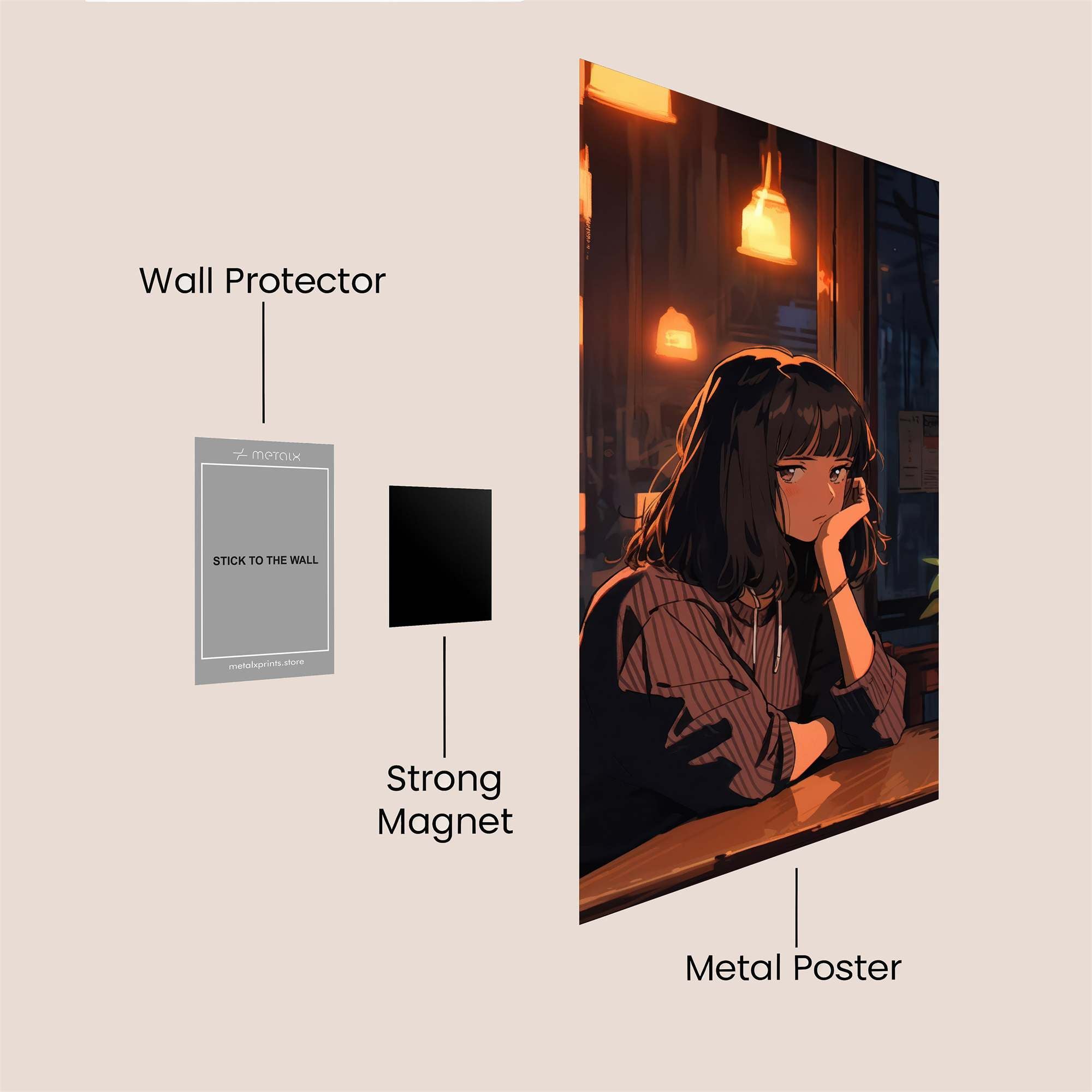 Night Pensive Safe Wall Magnetic / M