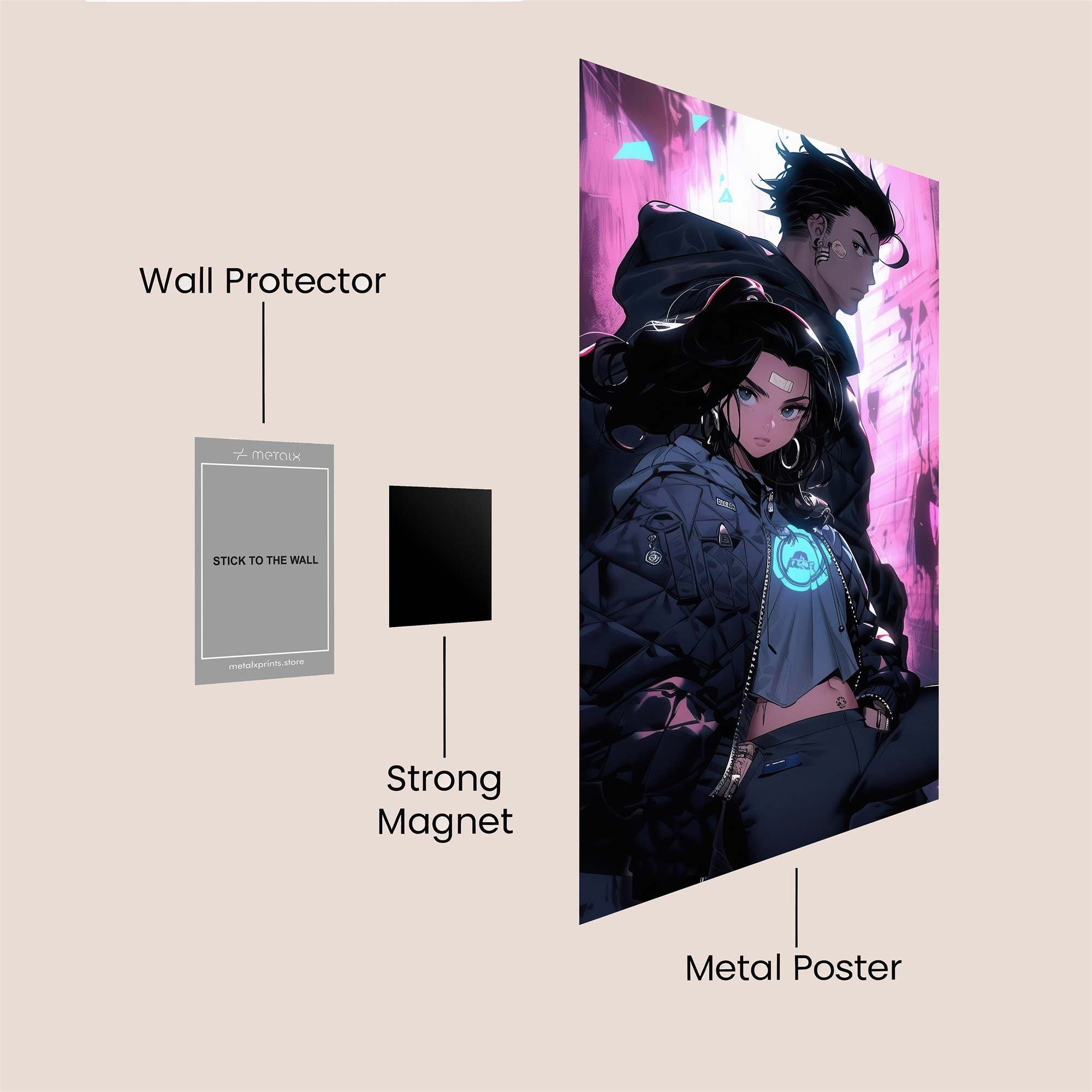 Neon Rebellion Safe Wall Magnetic / M