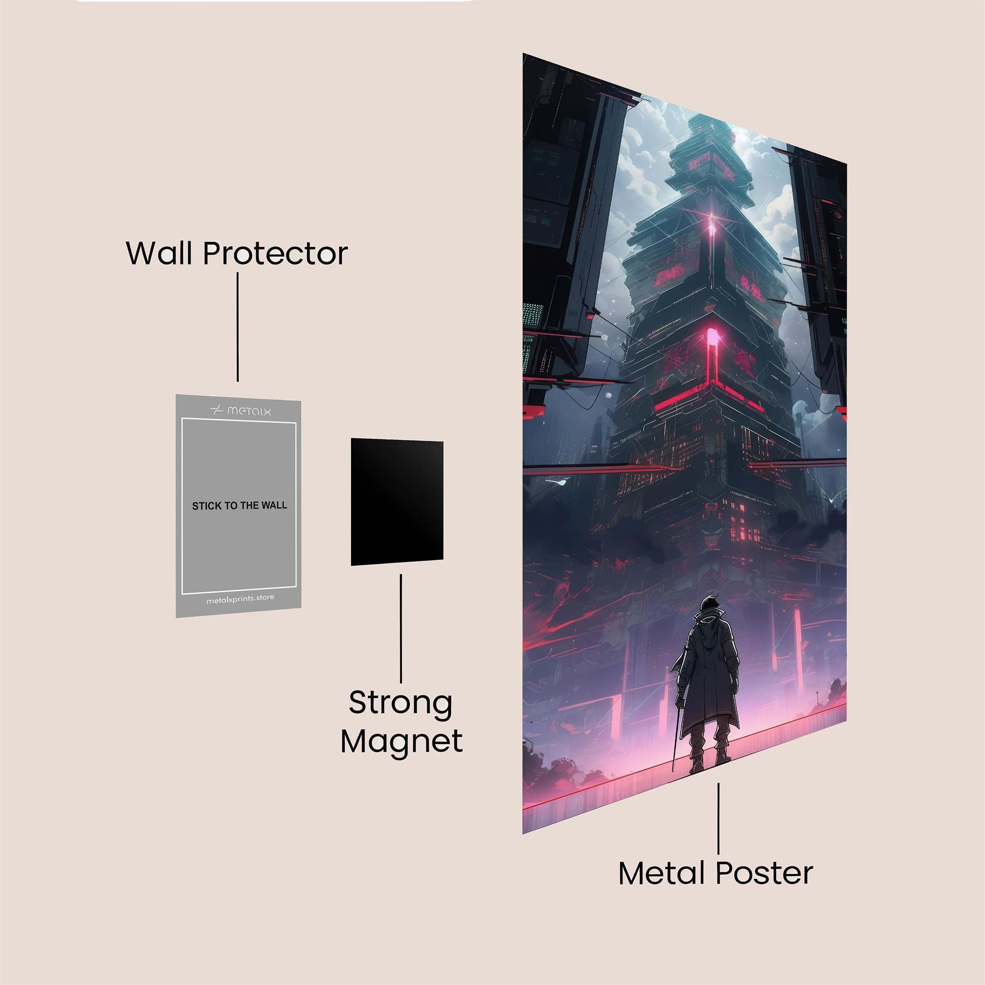 Neon Pagoda Safe Wall Magnetic / M