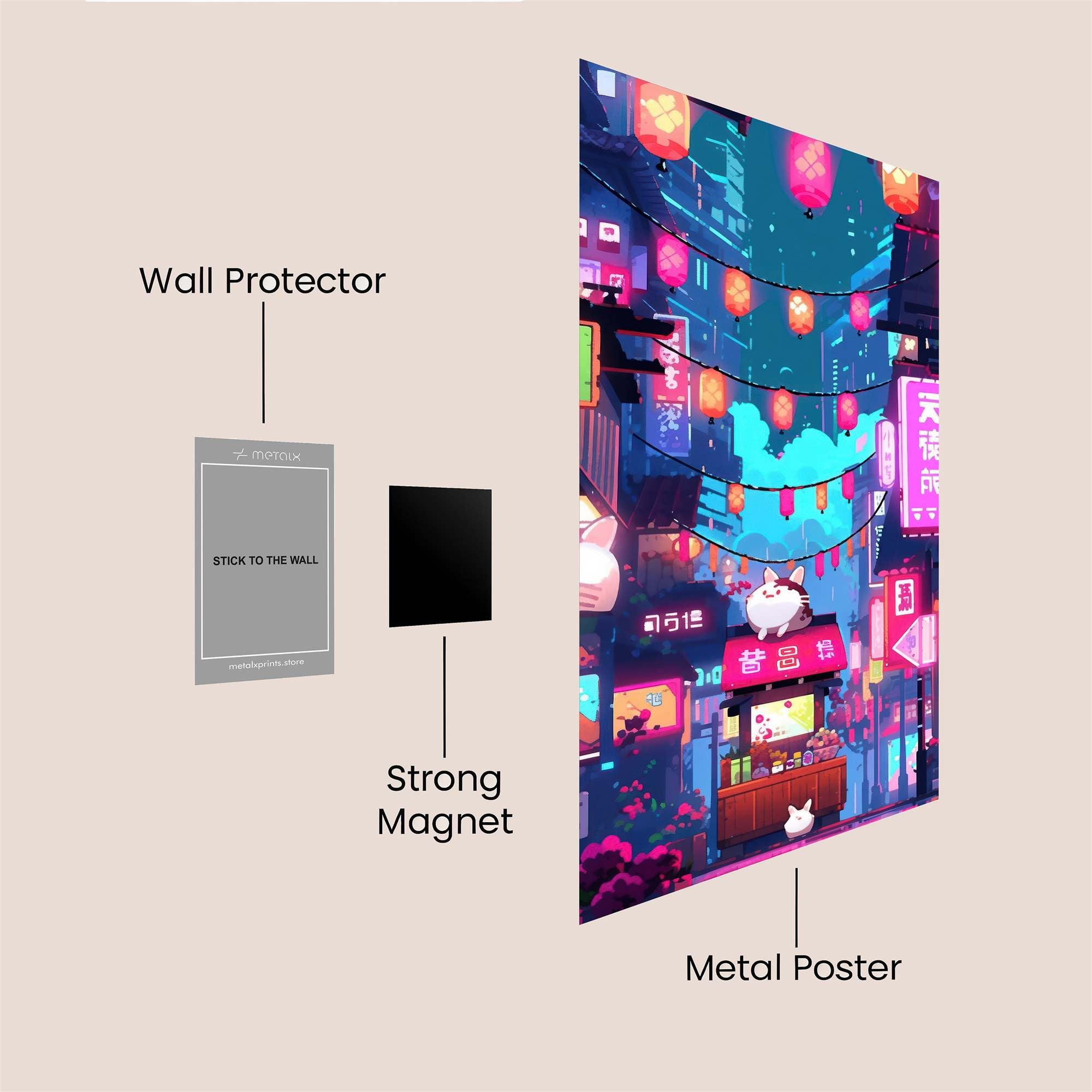 Neon Dreamscape Safe Wall Magnetic / M