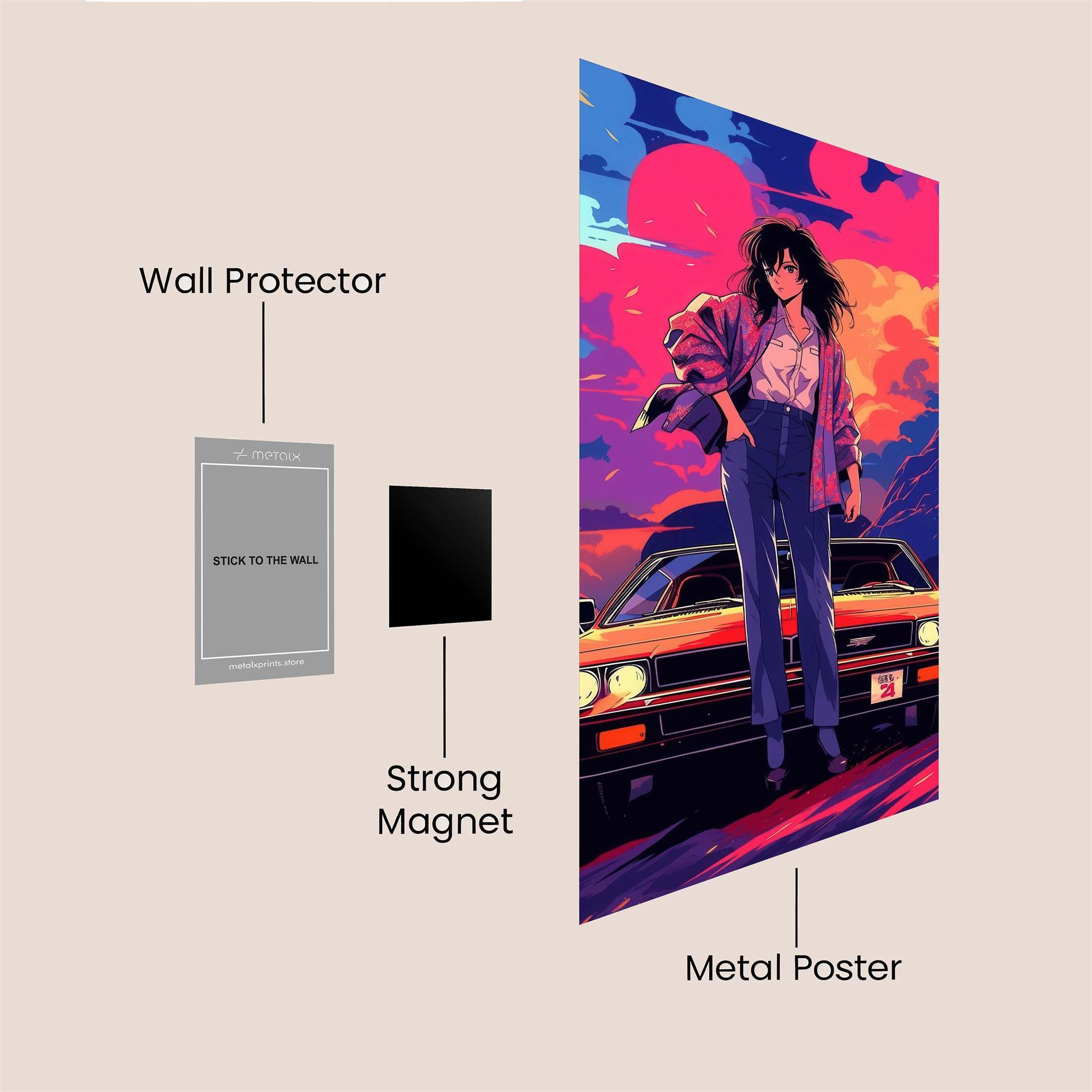 Sunset Rebel Safe Wall Magnetic / M