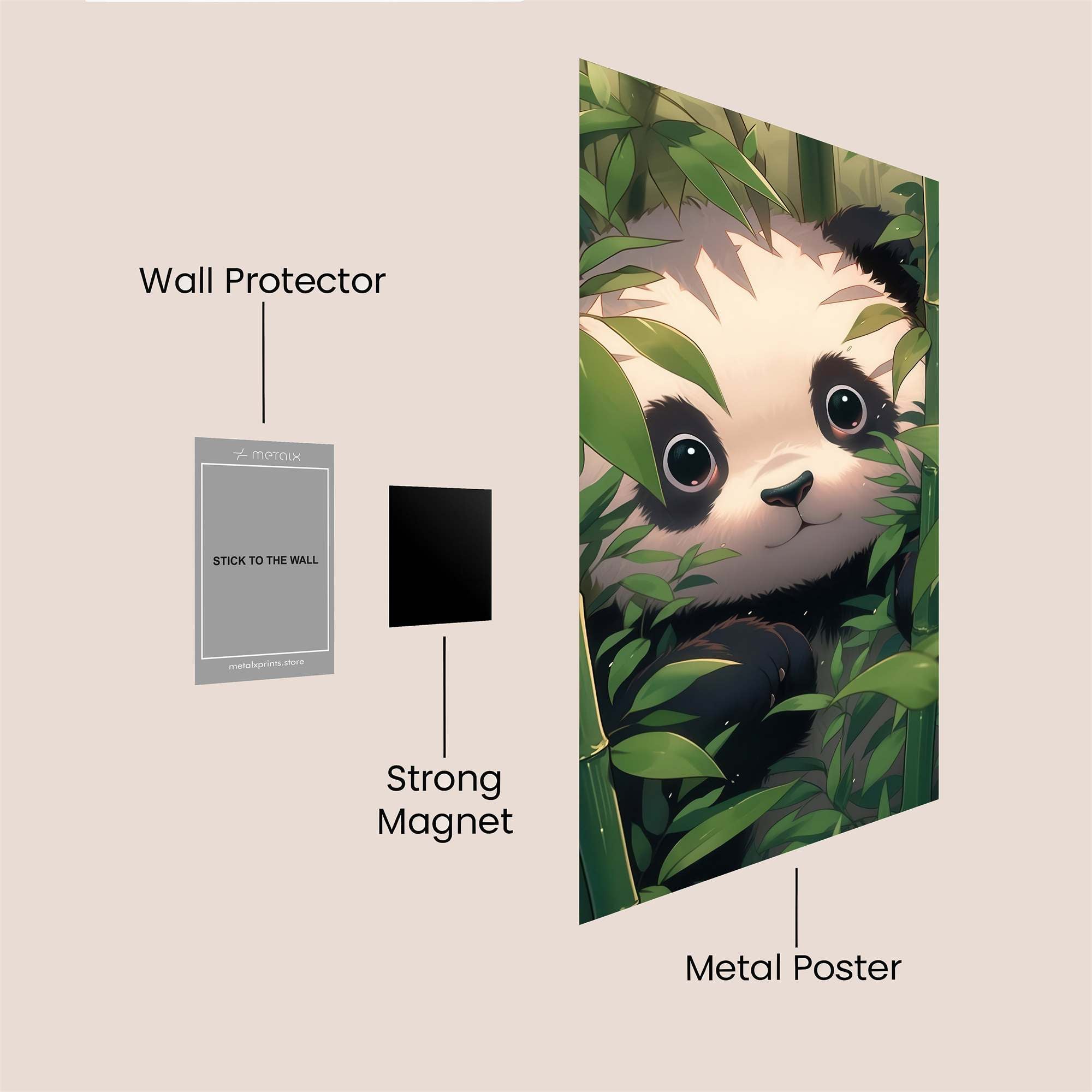 Panda Whimsy Safe Wall Magnetic / M
