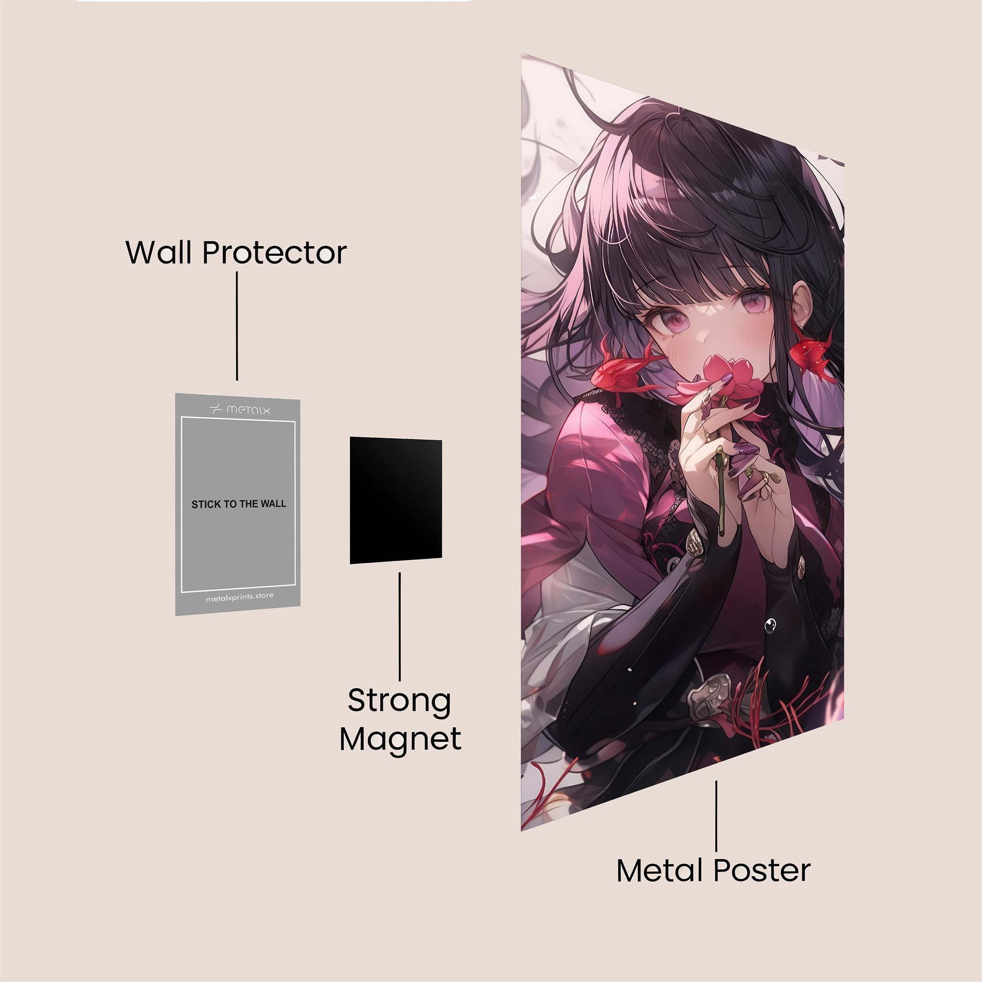 Rose Whimsy Safe Wall Magnetic / M