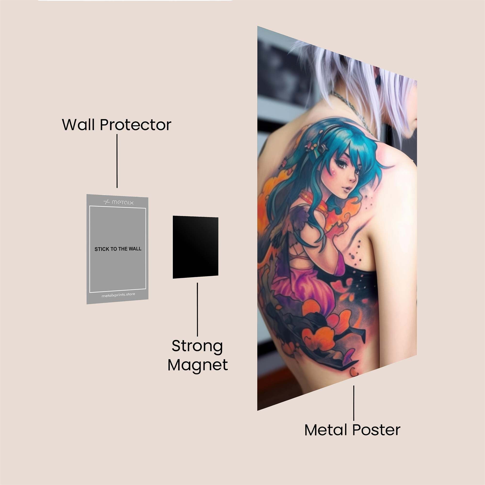 Mermaid Whimsy Safe Wall Magnetic / M