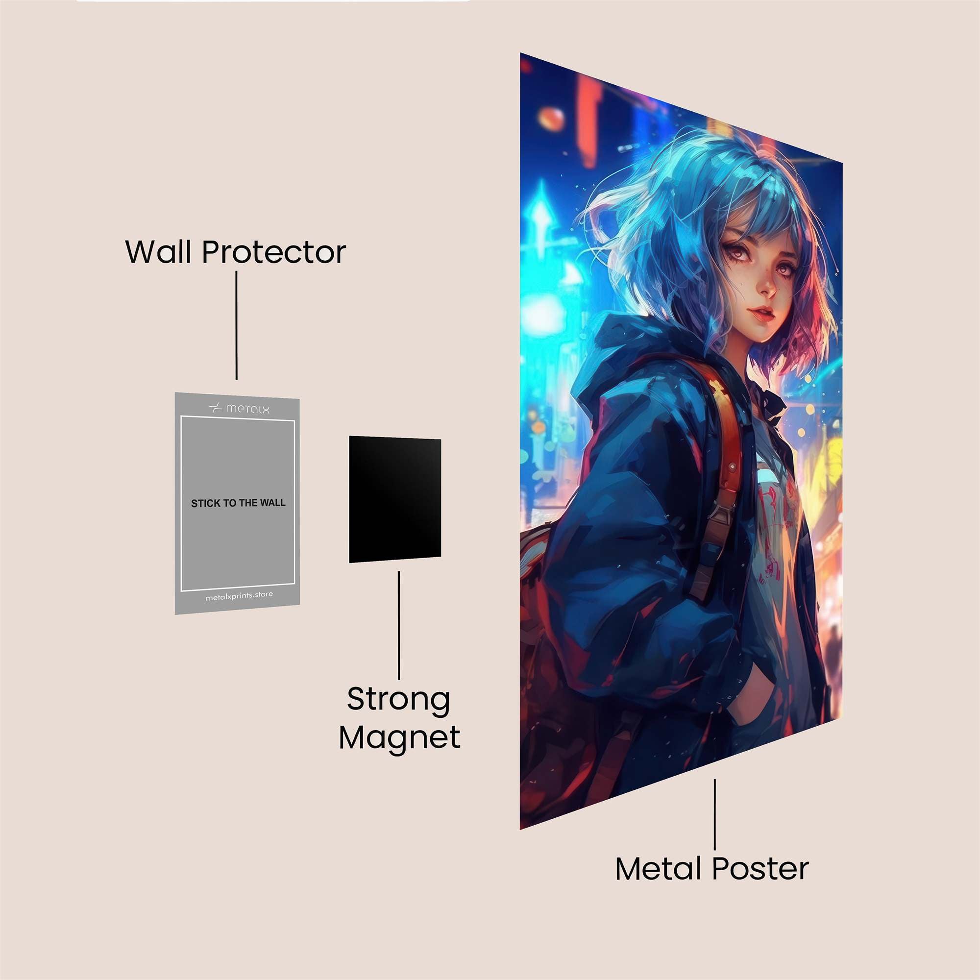 Neon Wanderer Safe Wall Magnetic / M