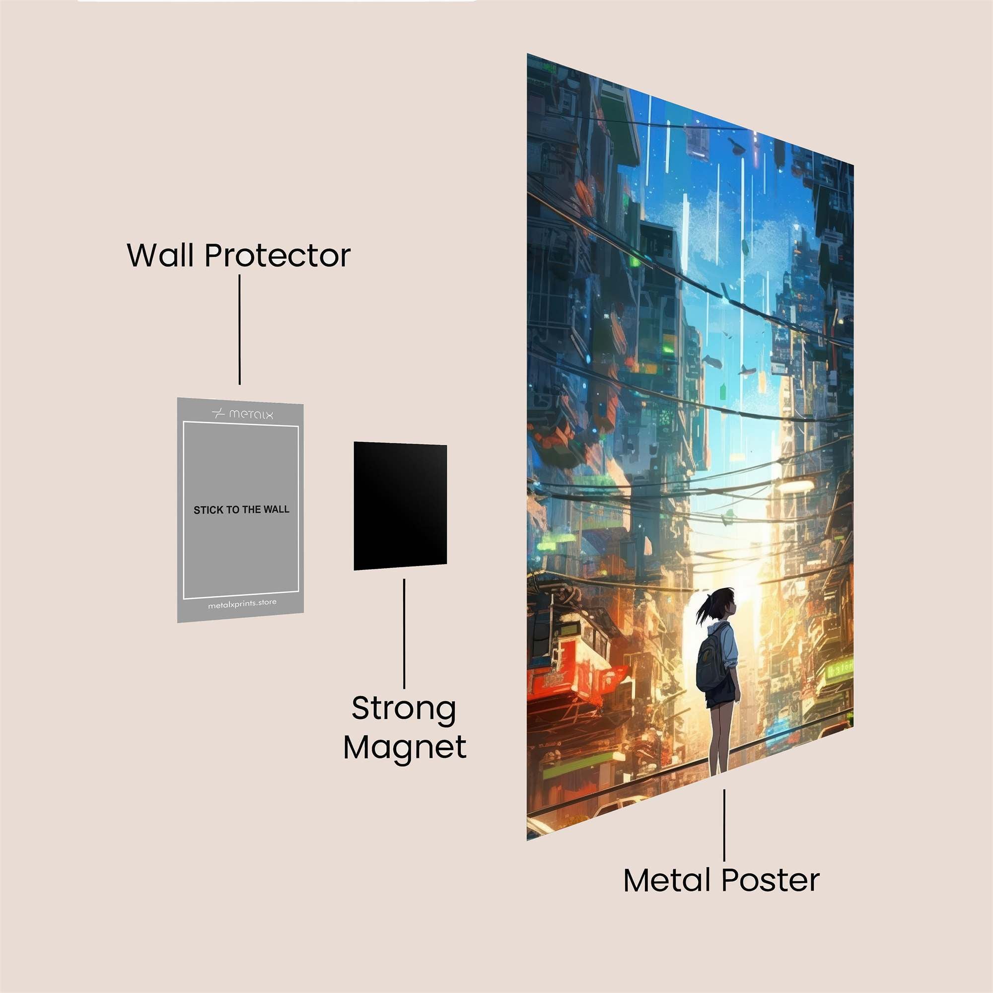 Cyberpunk Dawn Safe Wall Magnetic / M