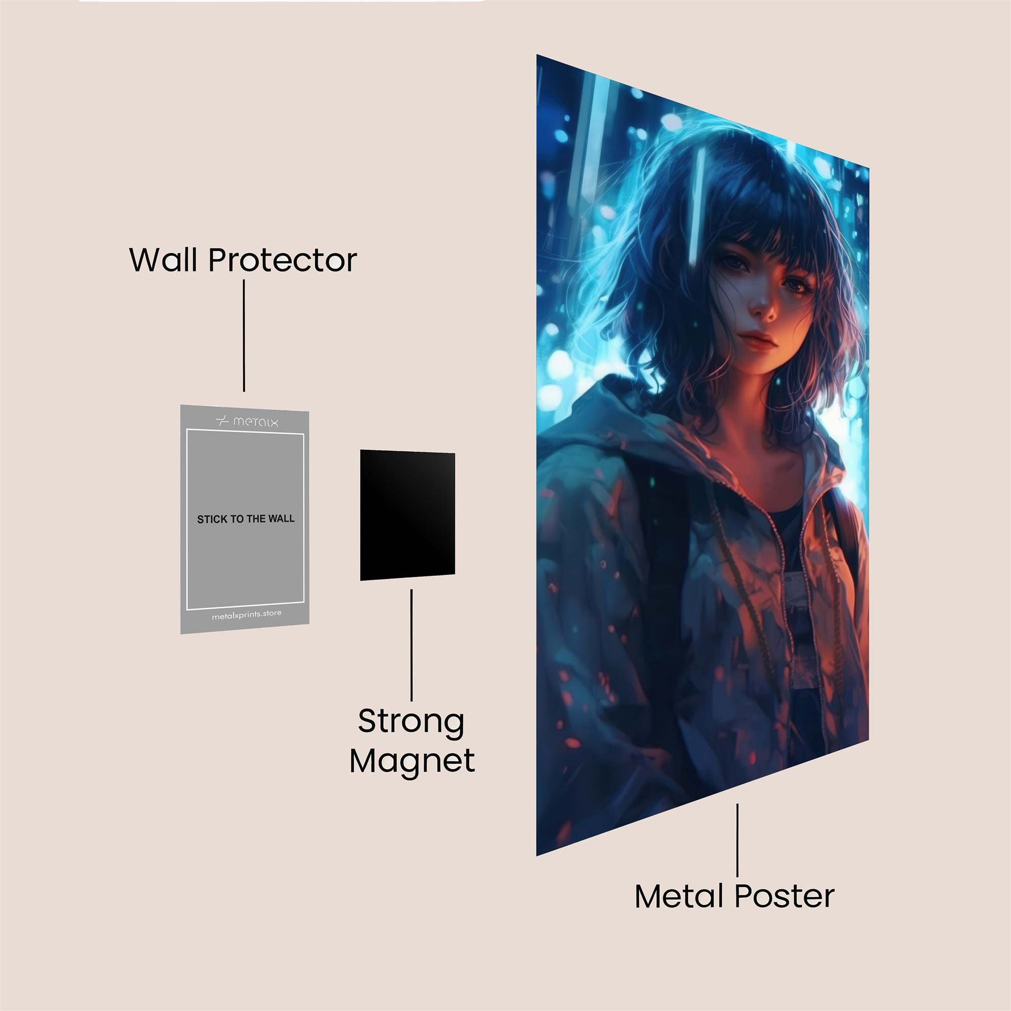 Neon Wanderer Safe Wall Magnetic / M