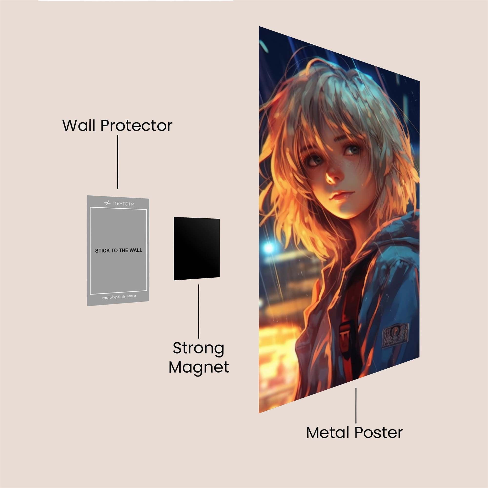 Rainy Solitude Safe Wall Magnetic / M