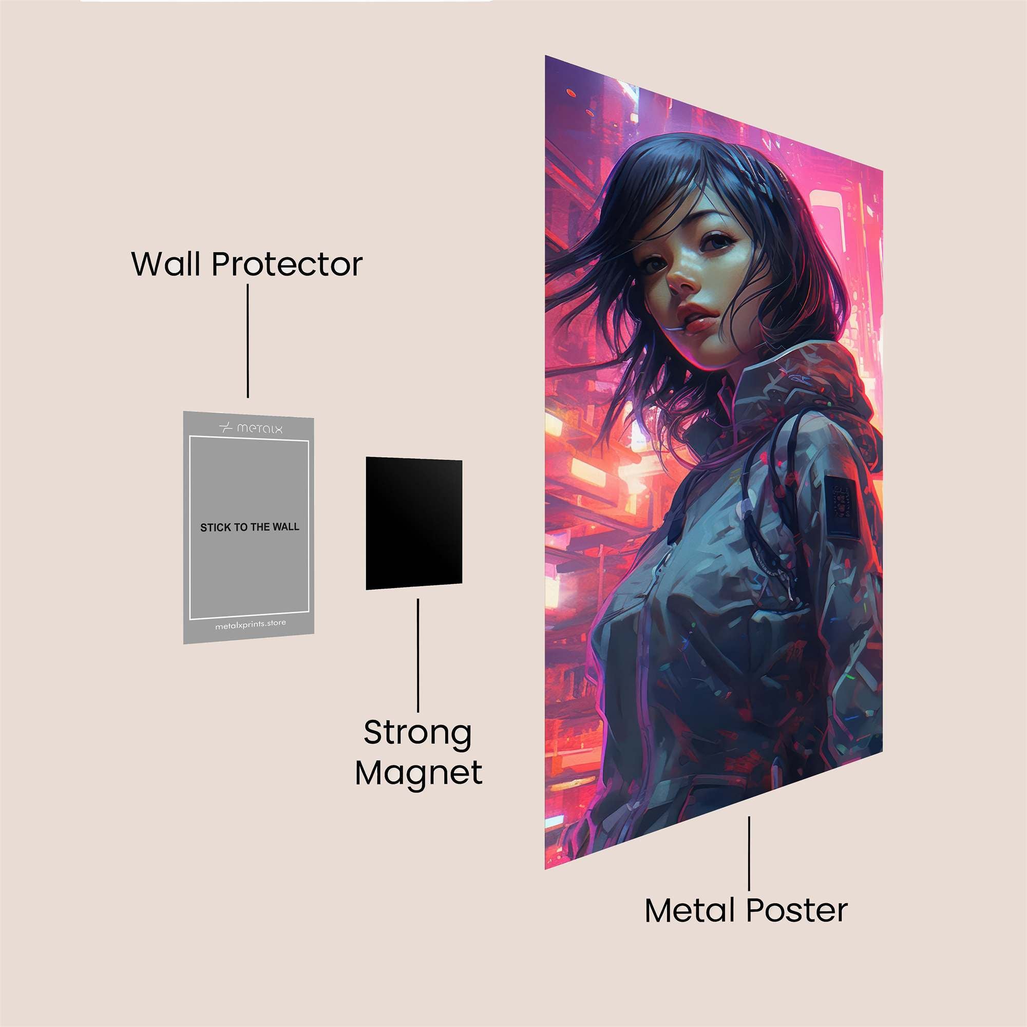 Cyberpunk Solitude Safe Wall Magnetic / M