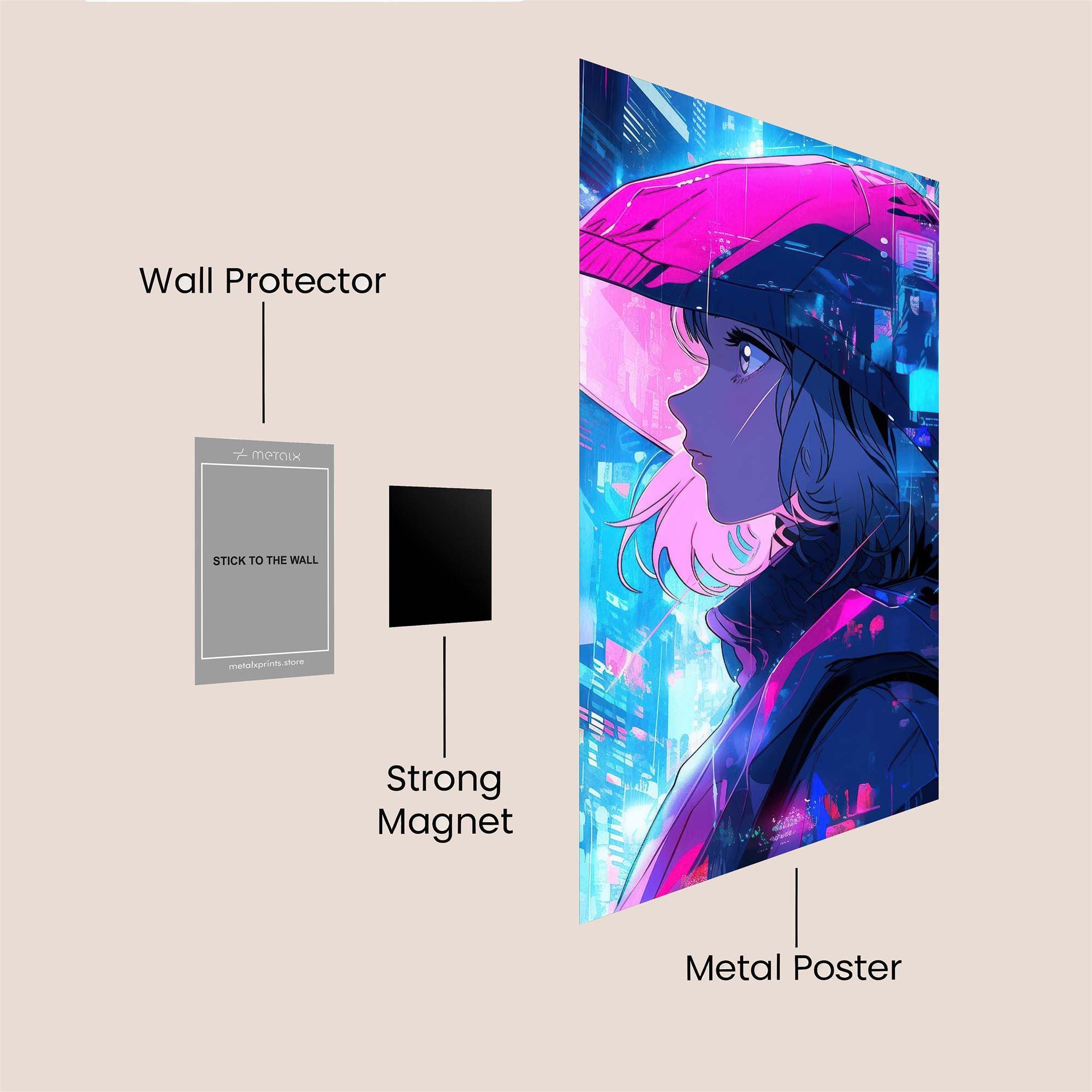 Neon Solitude Safe Wall Magnetic / M