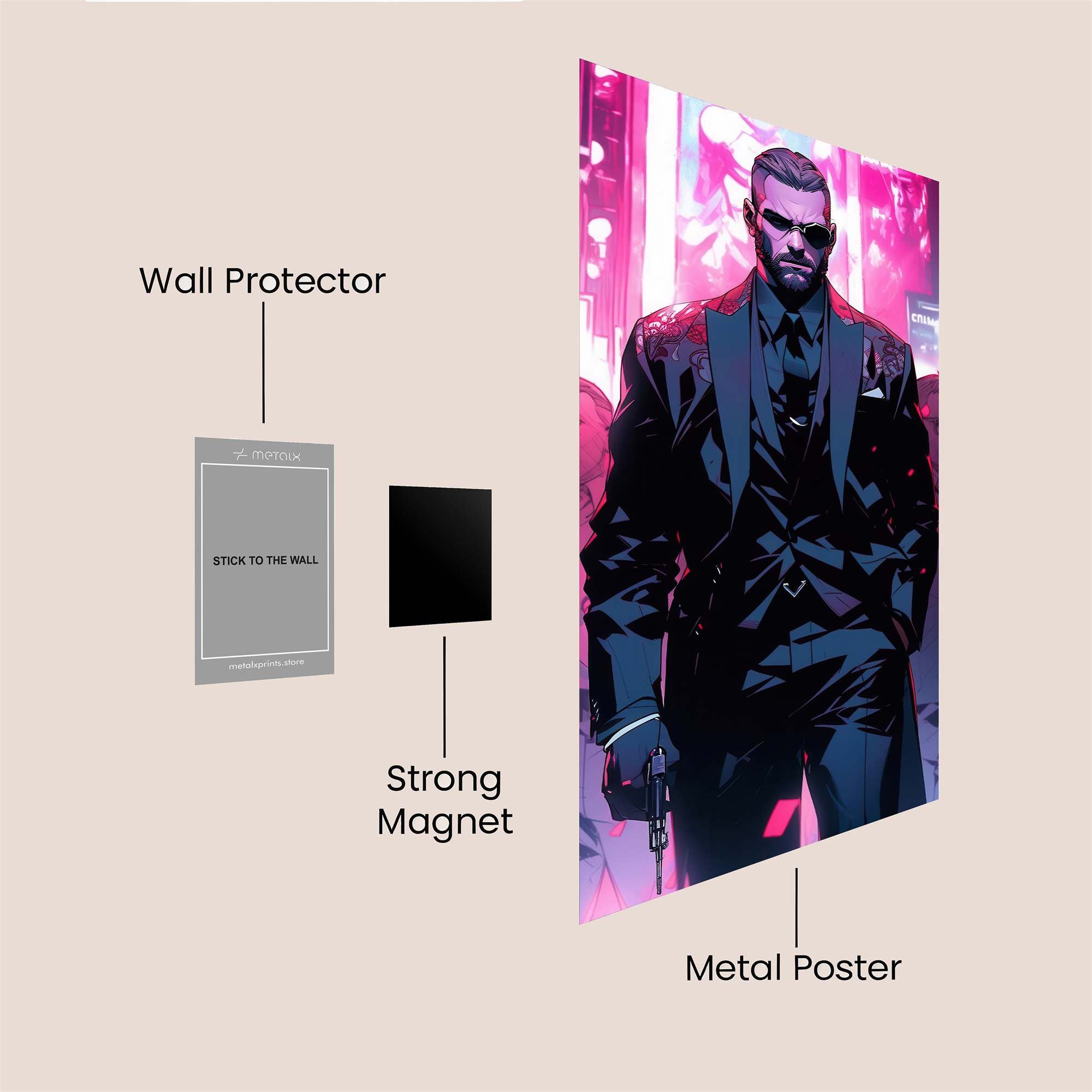 Agent Neon Safe Wall Magnetic / M