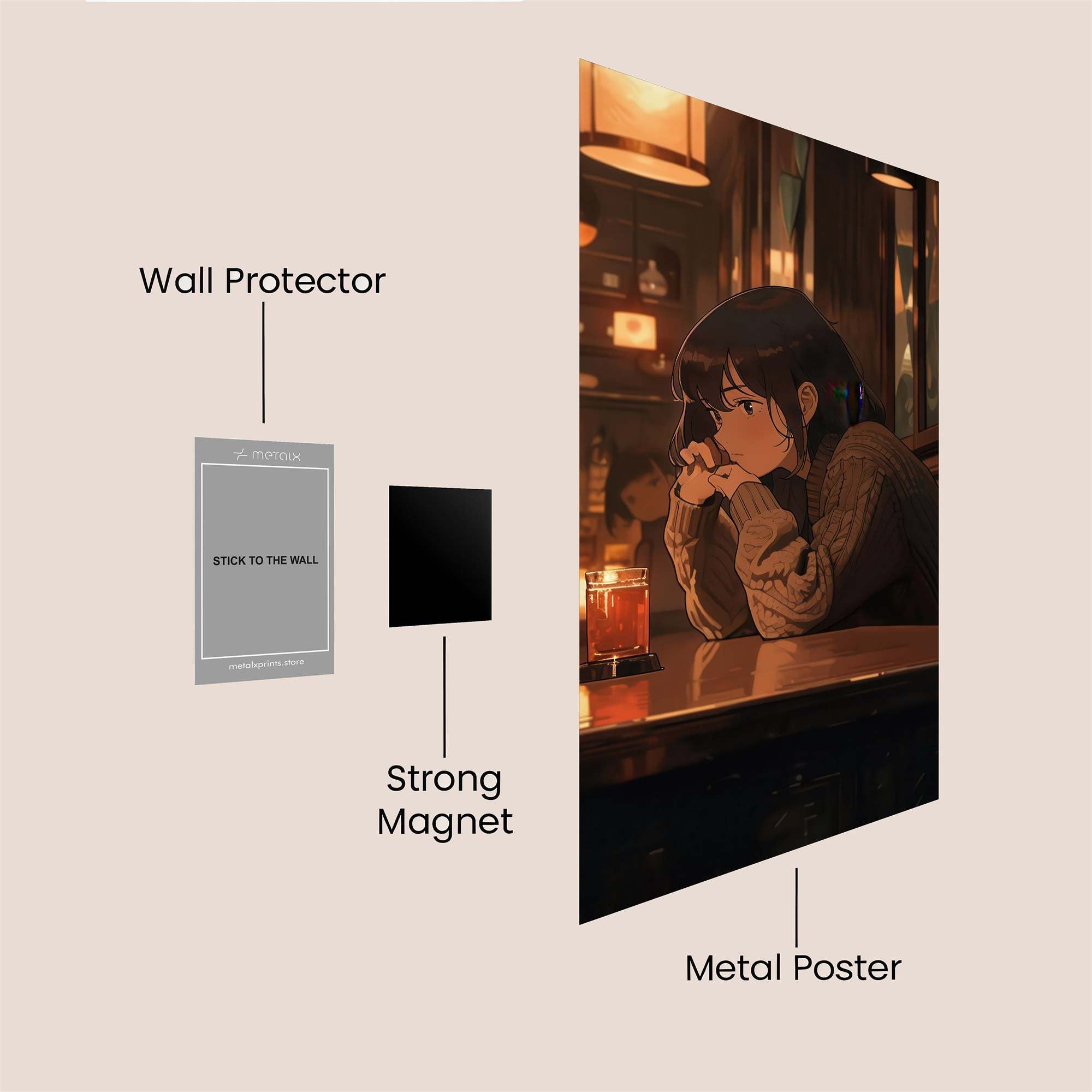 Cafe Contemplation Safe Wall Magnetic / M