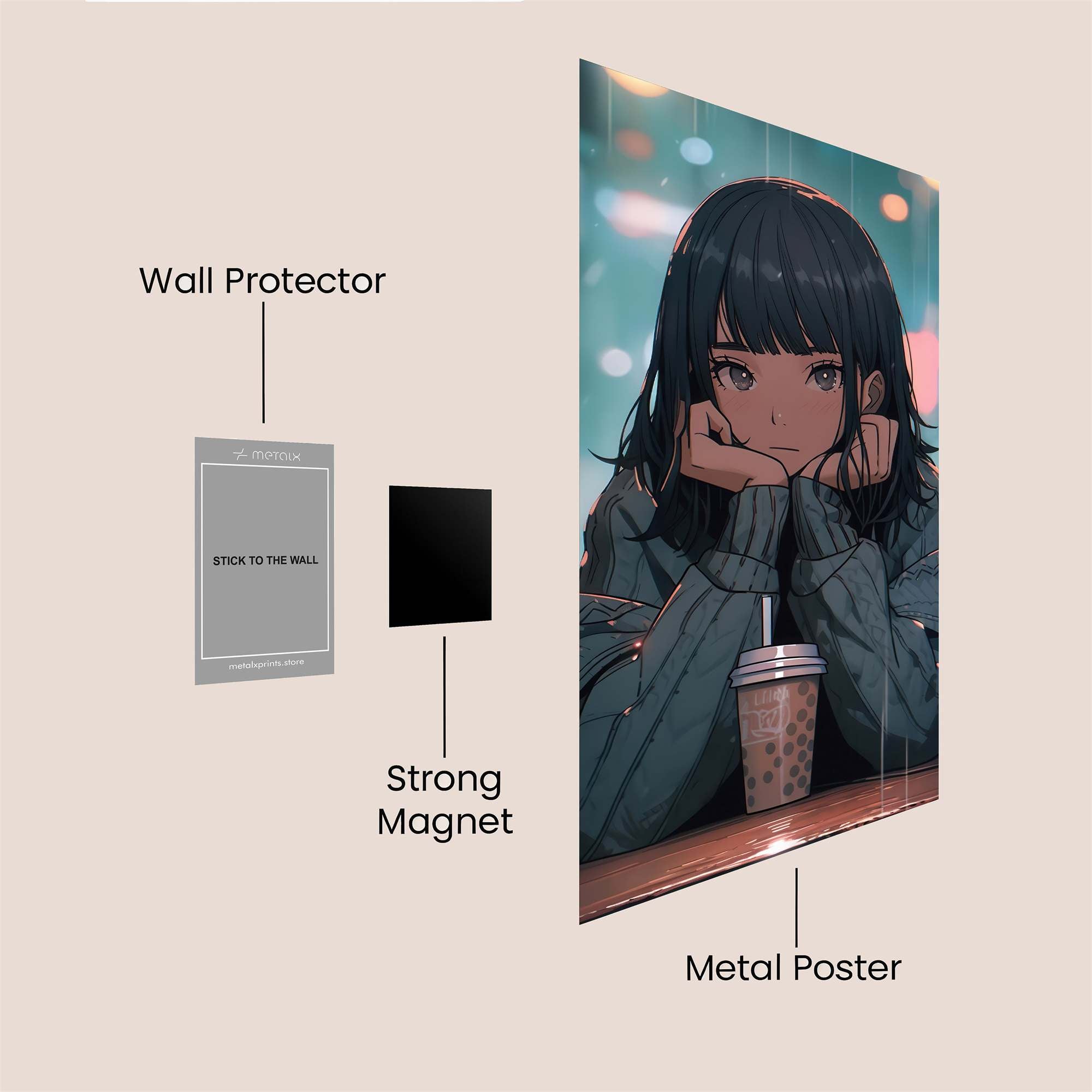 Rainy Reflection Safe Wall Magnetic / M