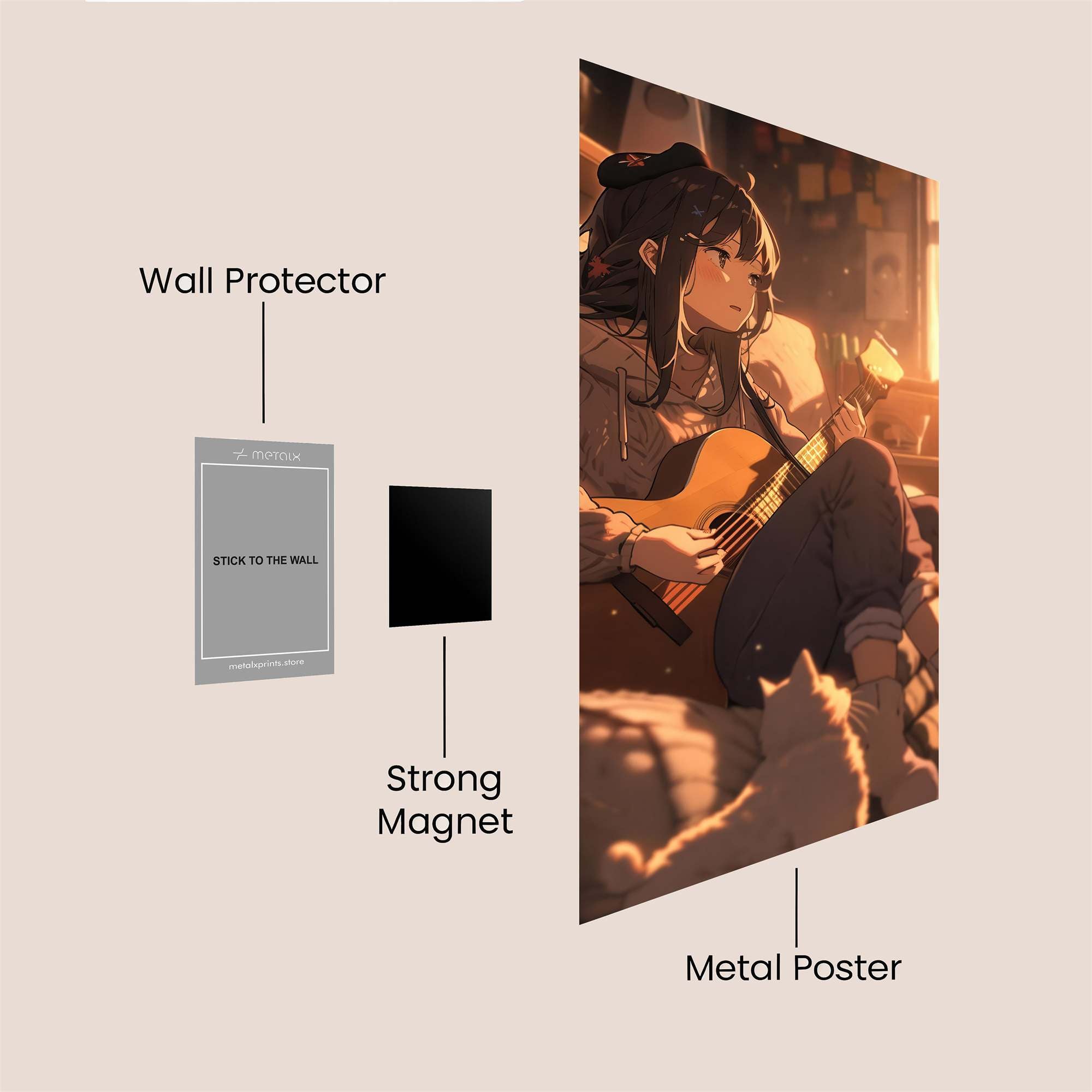 Guitar Serenity Safe Wall Magnetic / M