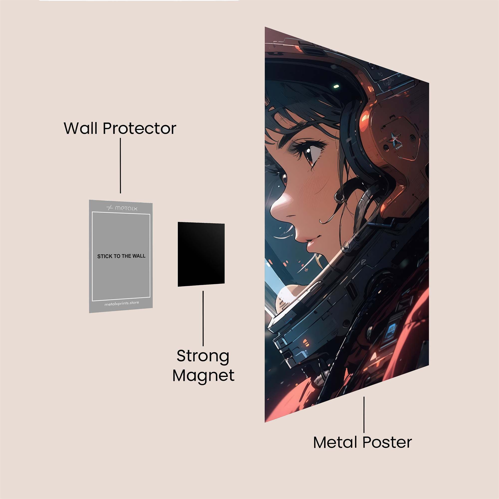 Astronaut Serene Safe Wall Magnetic / M