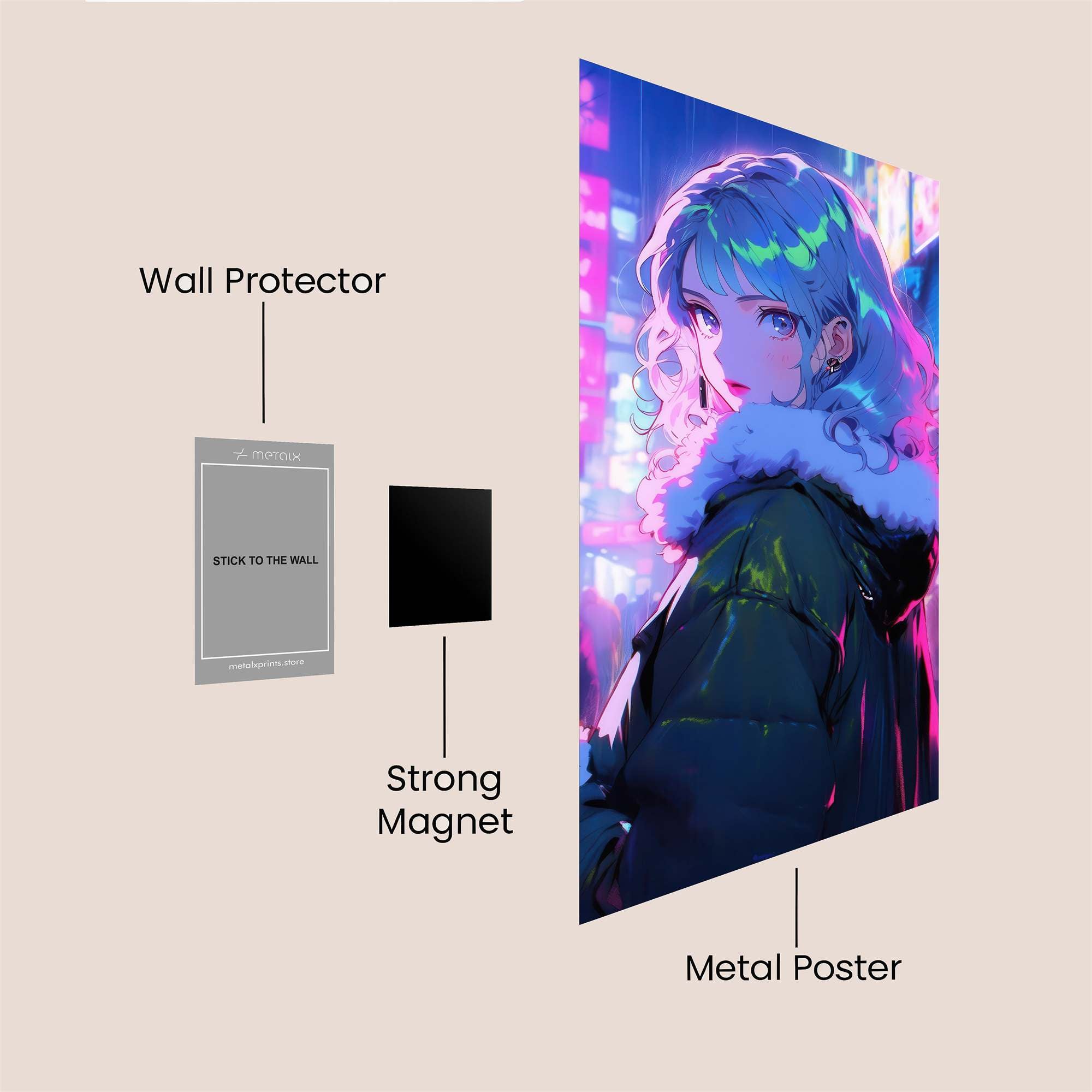 Neon Solitude Safe Wall Magnetic / M