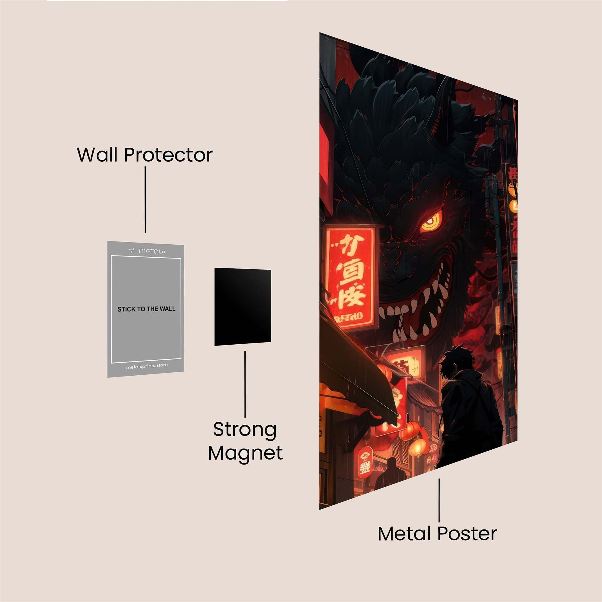 Godzilla Menace Safe Wall Magnetic / M